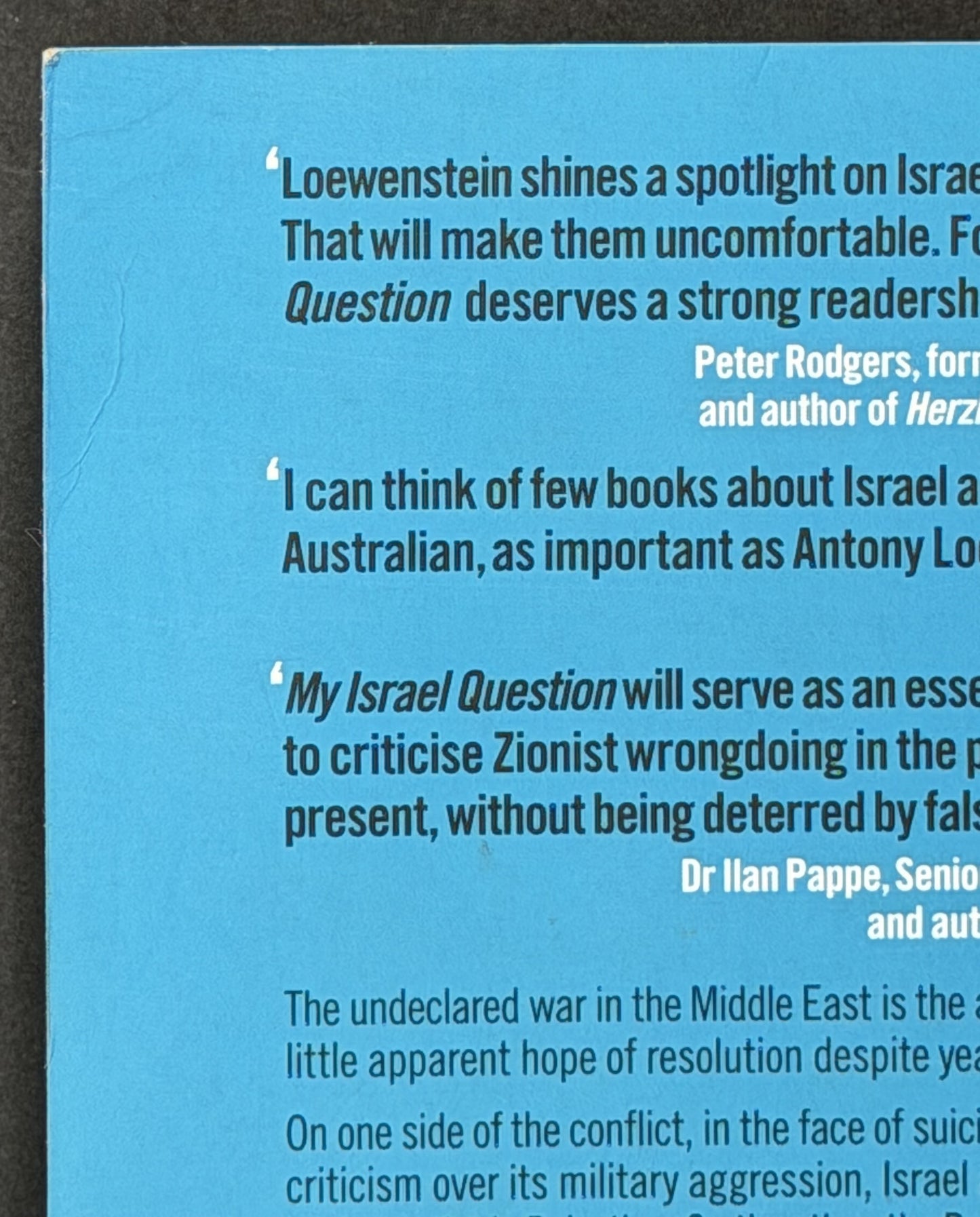 My Israel Question by Antony Loewenstein