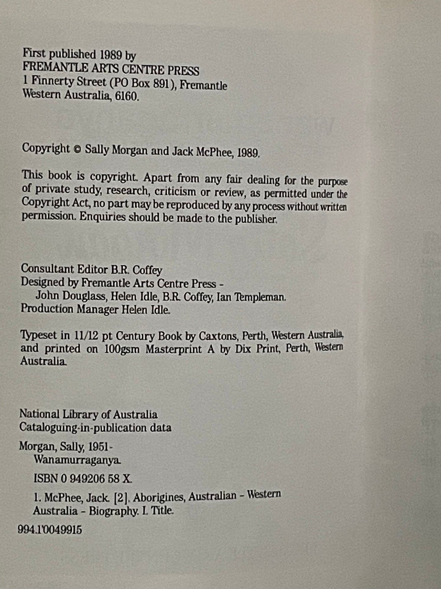 Wanamurraganya by Sally Morgan, Jack McPhee