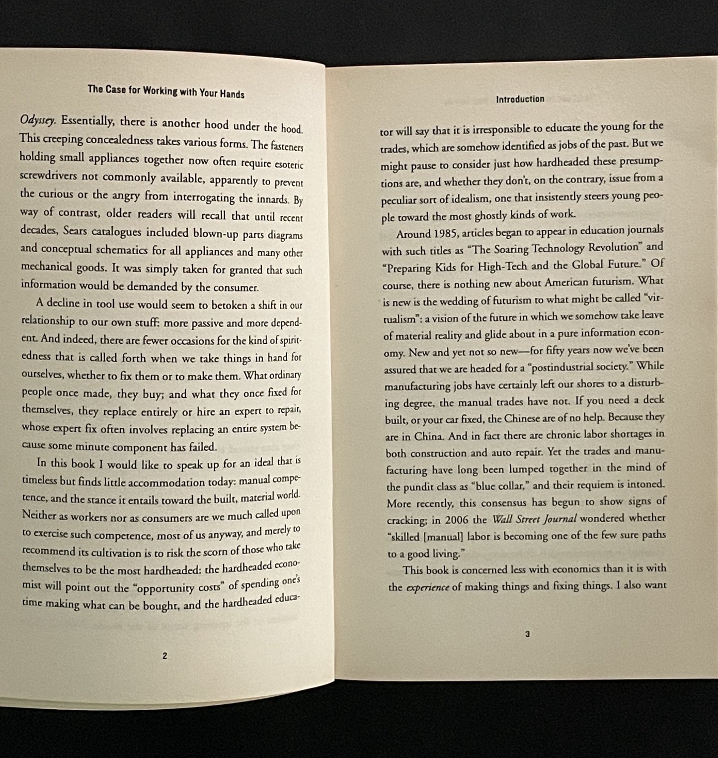 The Case for Working with Your Hands by Matthew Crawford