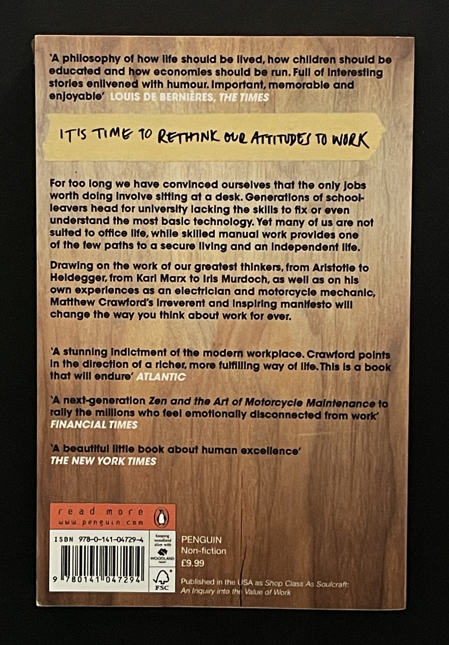 The Case for Working with Your Hands by Matthew Crawford