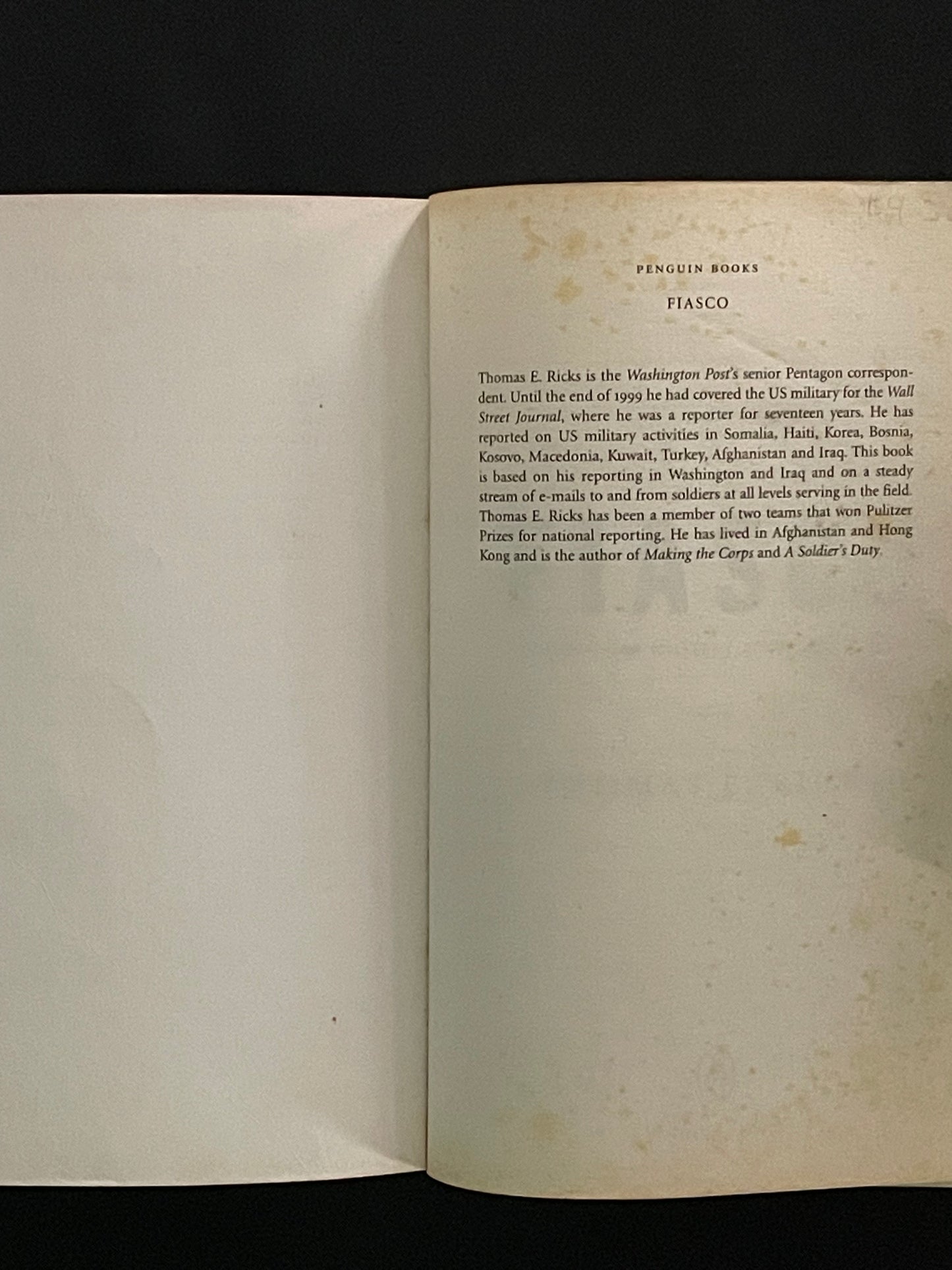 Fiasco by Thomas E. Ricks