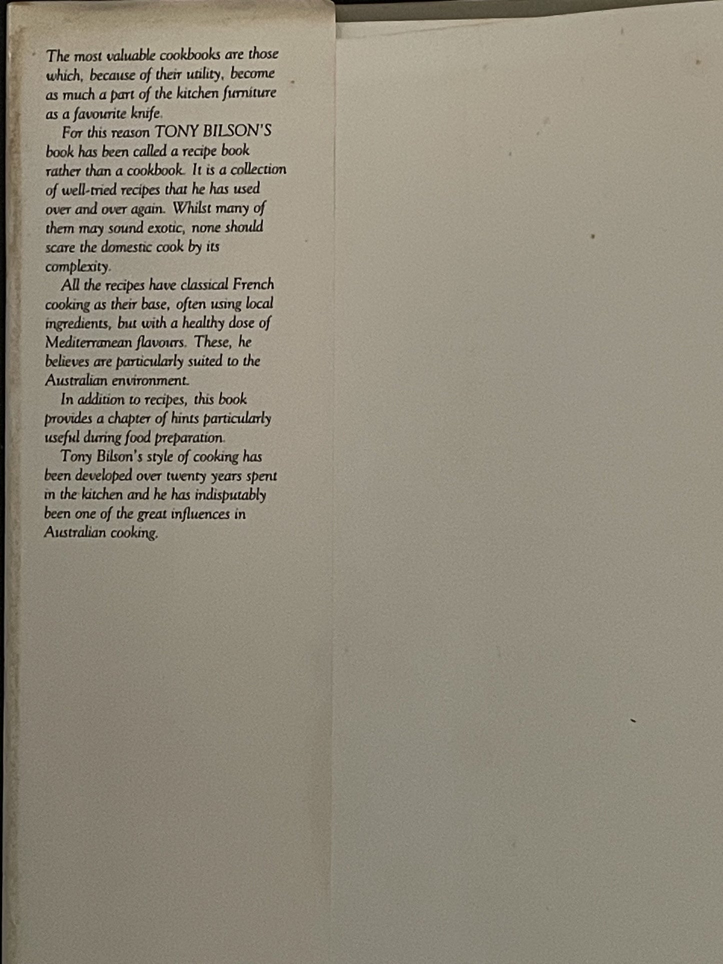 Tony Bilson's Recipe Book by Tony Bilson