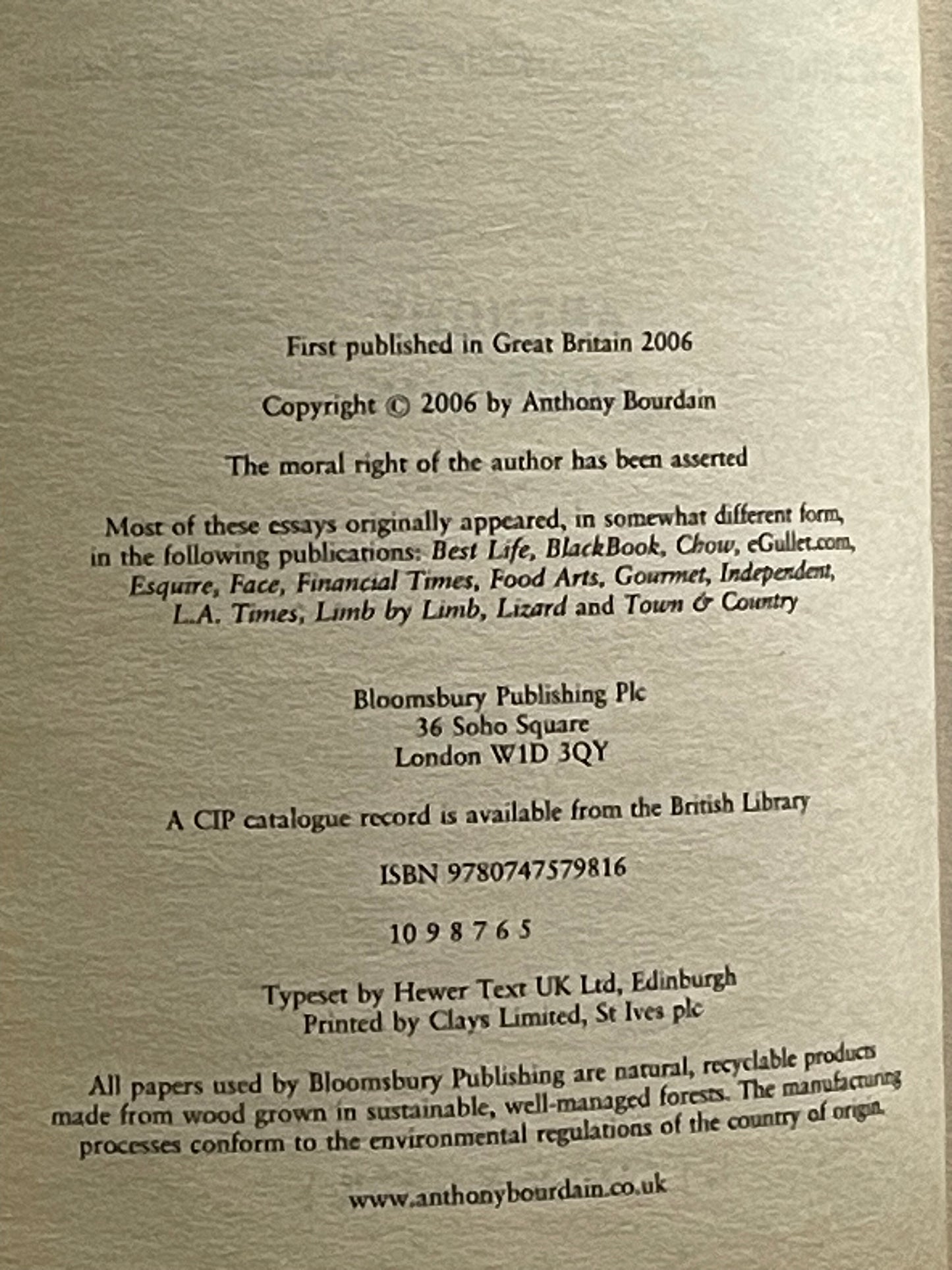 The Nasty Bits by Anthony Bourdain
