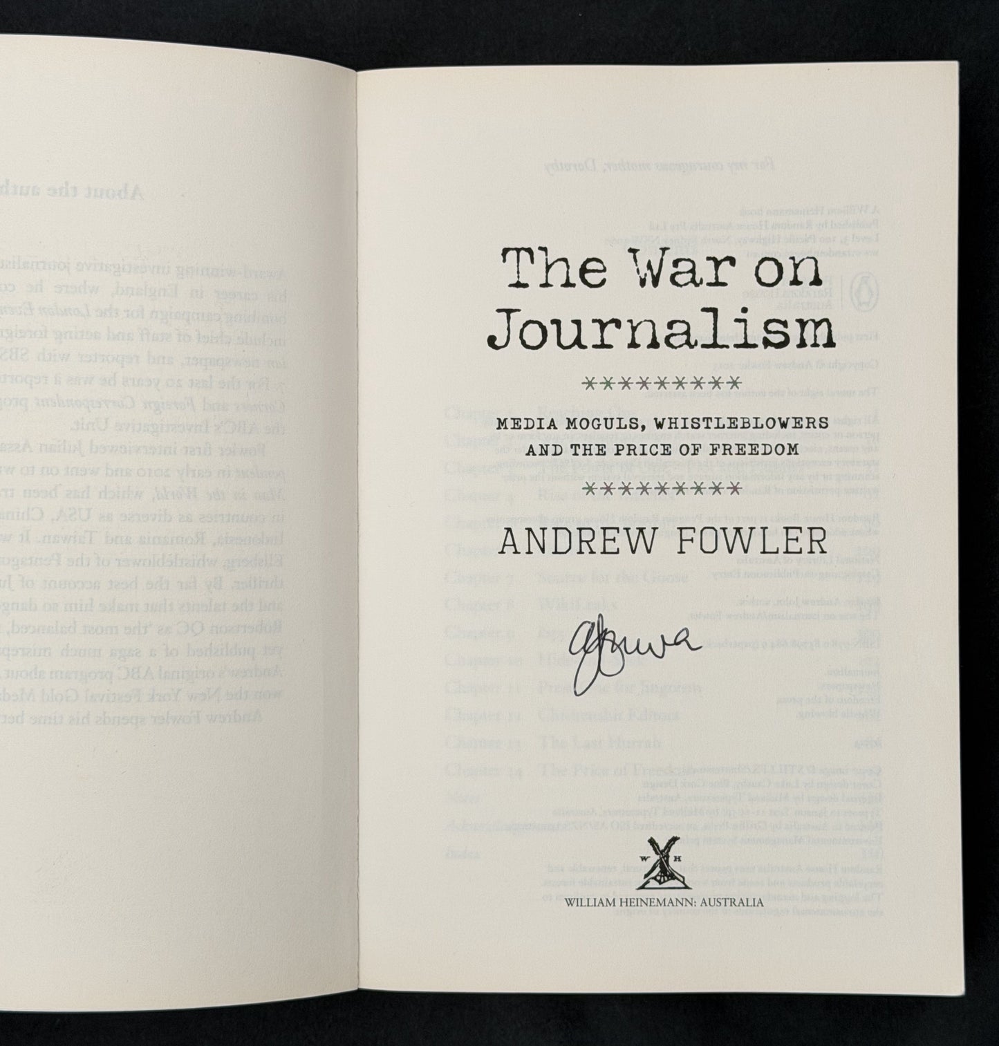 The War on Journalism by Andrew Fowler