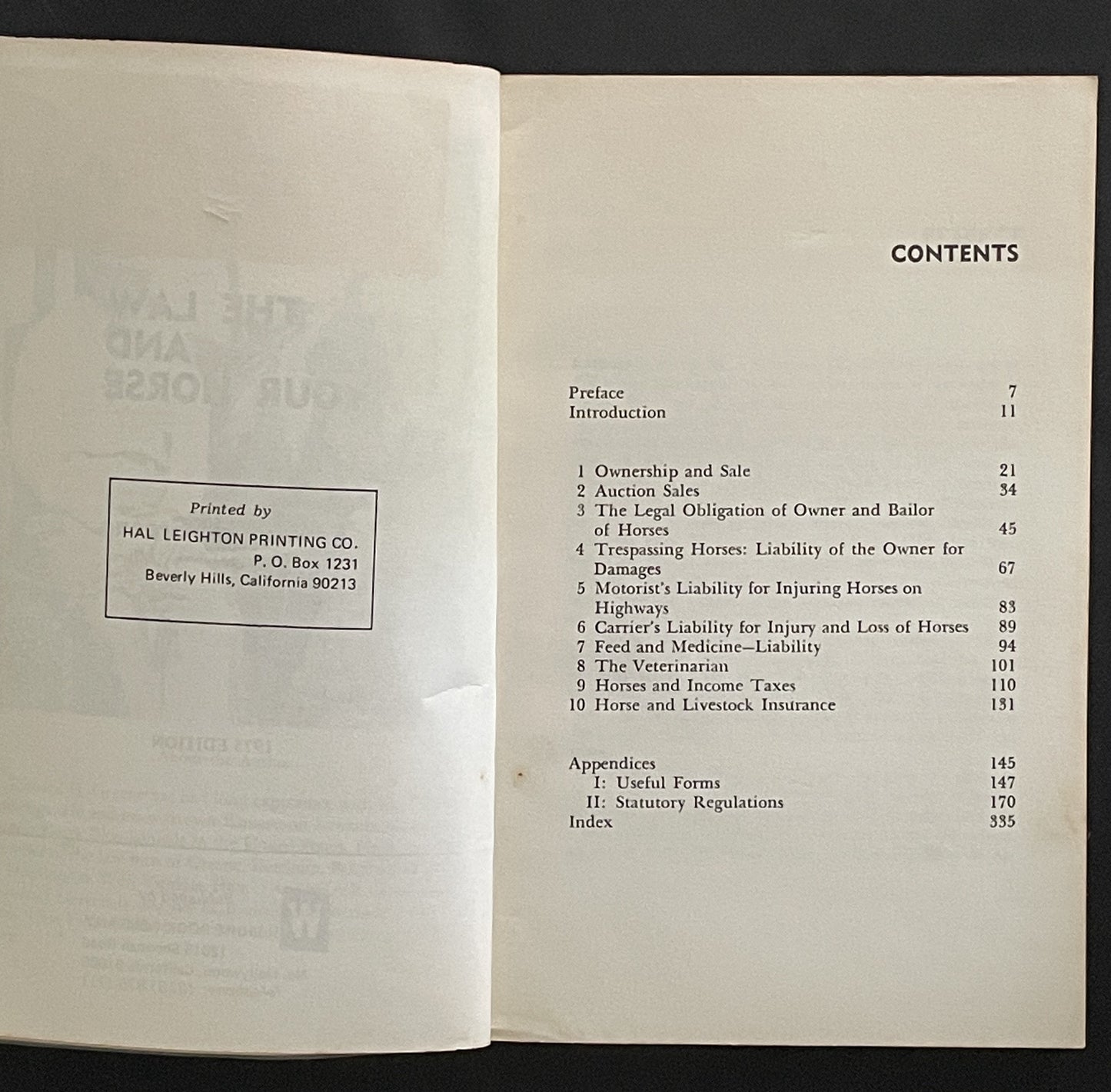The Law And Your Horse by Edward H. Greene