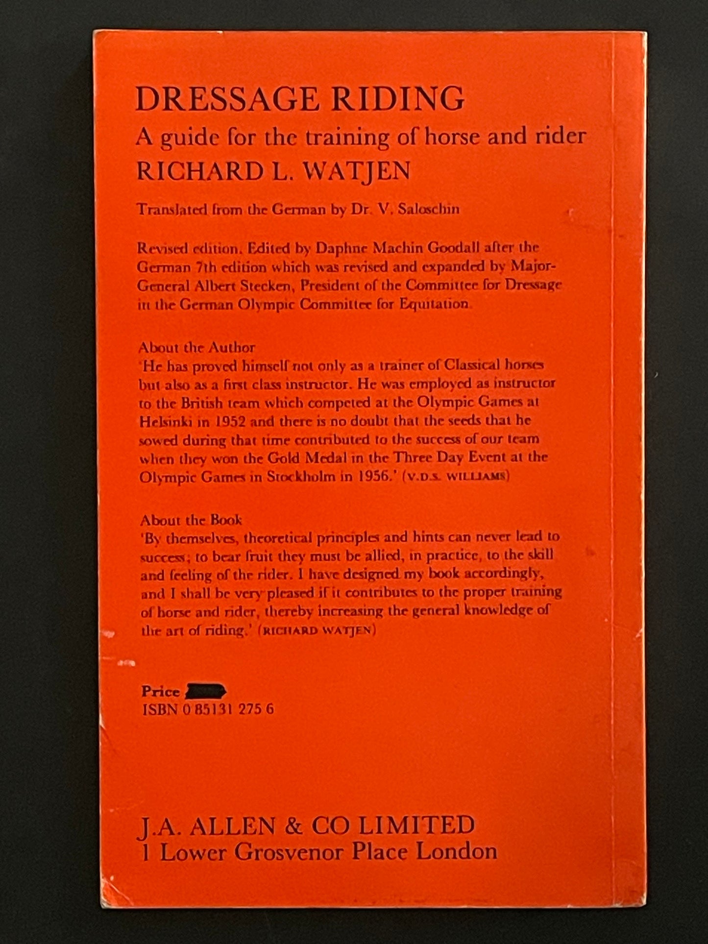 Dressage Riding by Richard L. Wätjen