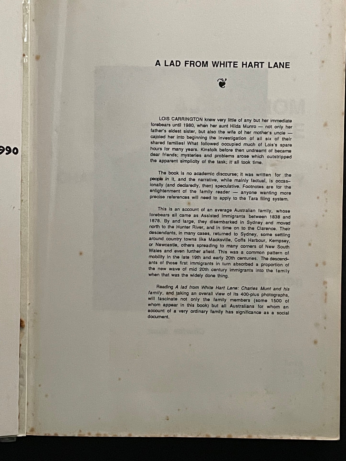 A Lad from White Hart Lane by Lois Carrington