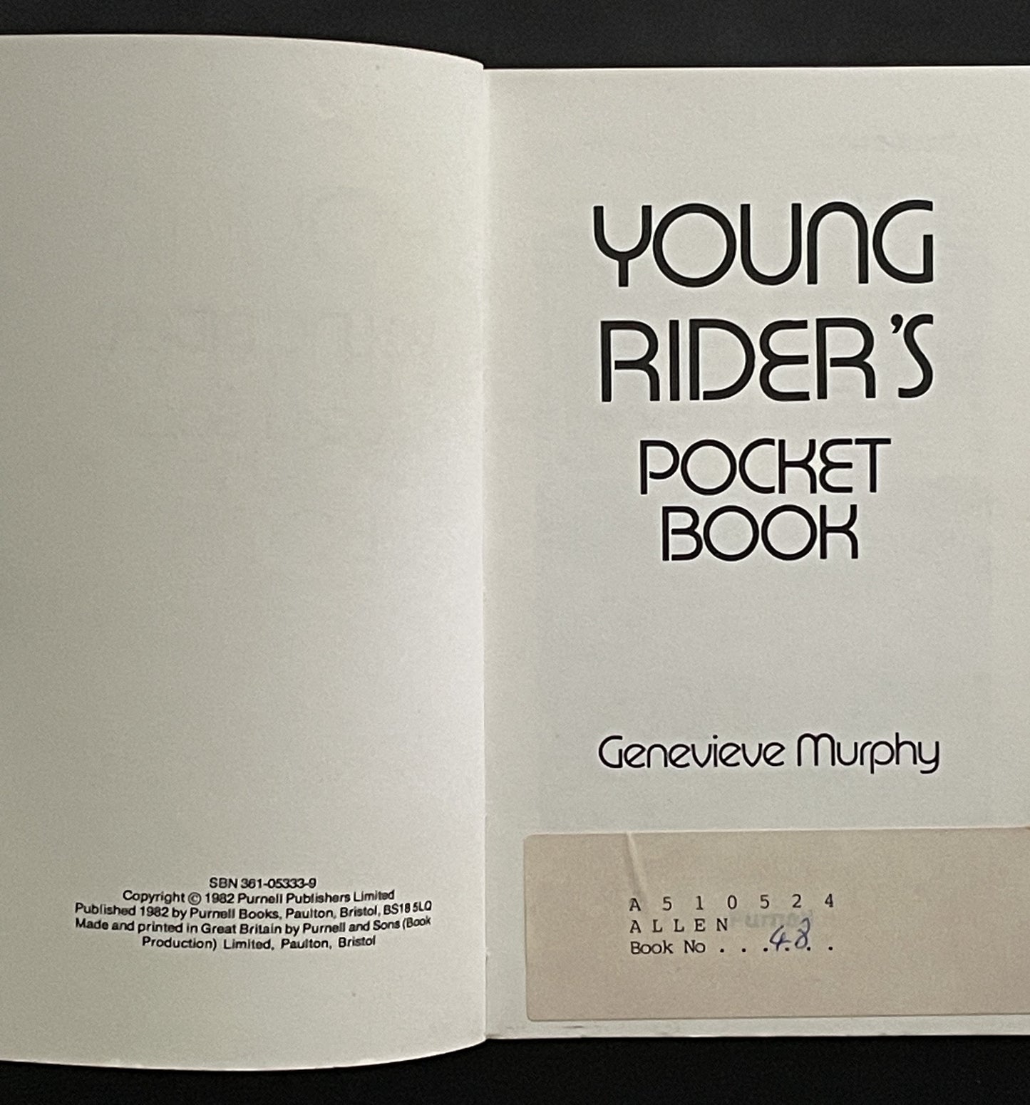 YOUNG RIDER'S POCKET BOOK by Genevieve Murphy