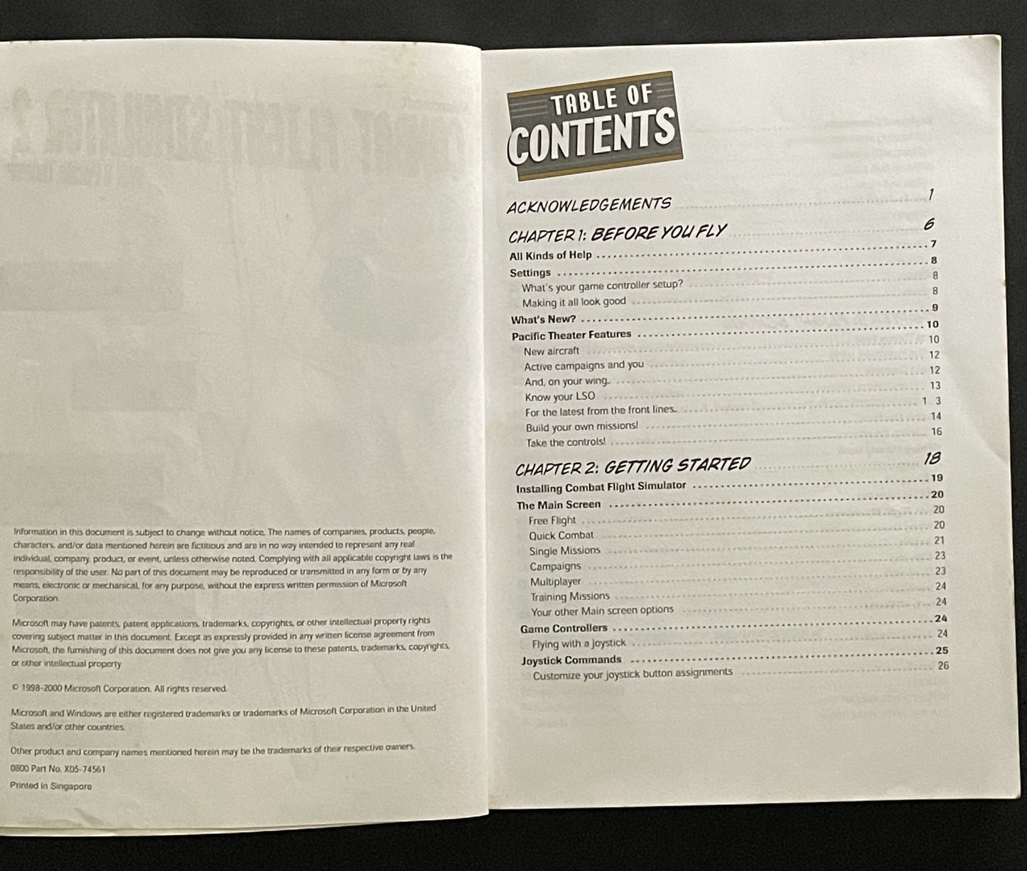 Microsoft Combat Flight Simulator 2 WWII Pacific Theater Pilot's Manual by Microsoft