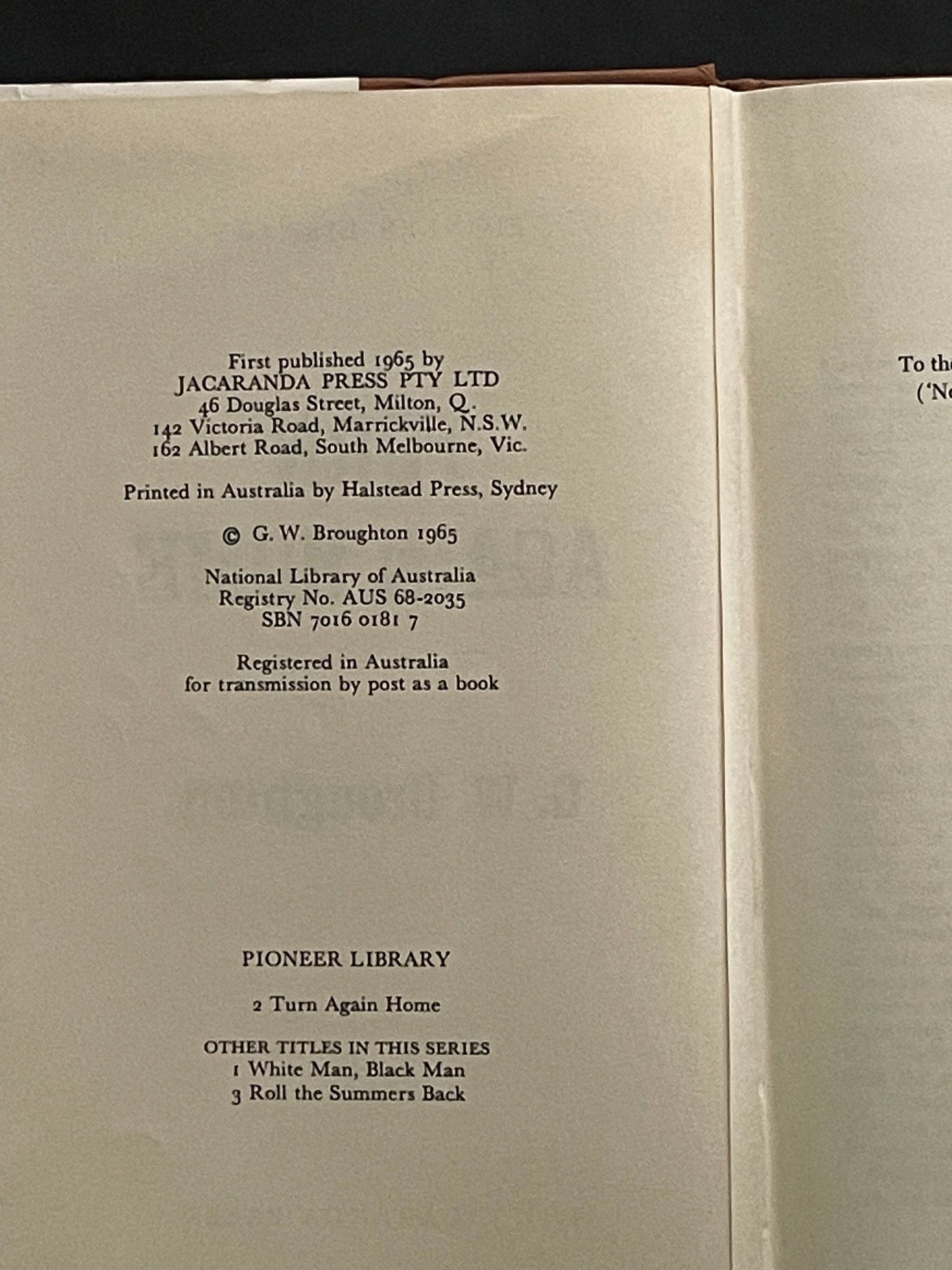Turn Again Home by G. W. Broughton