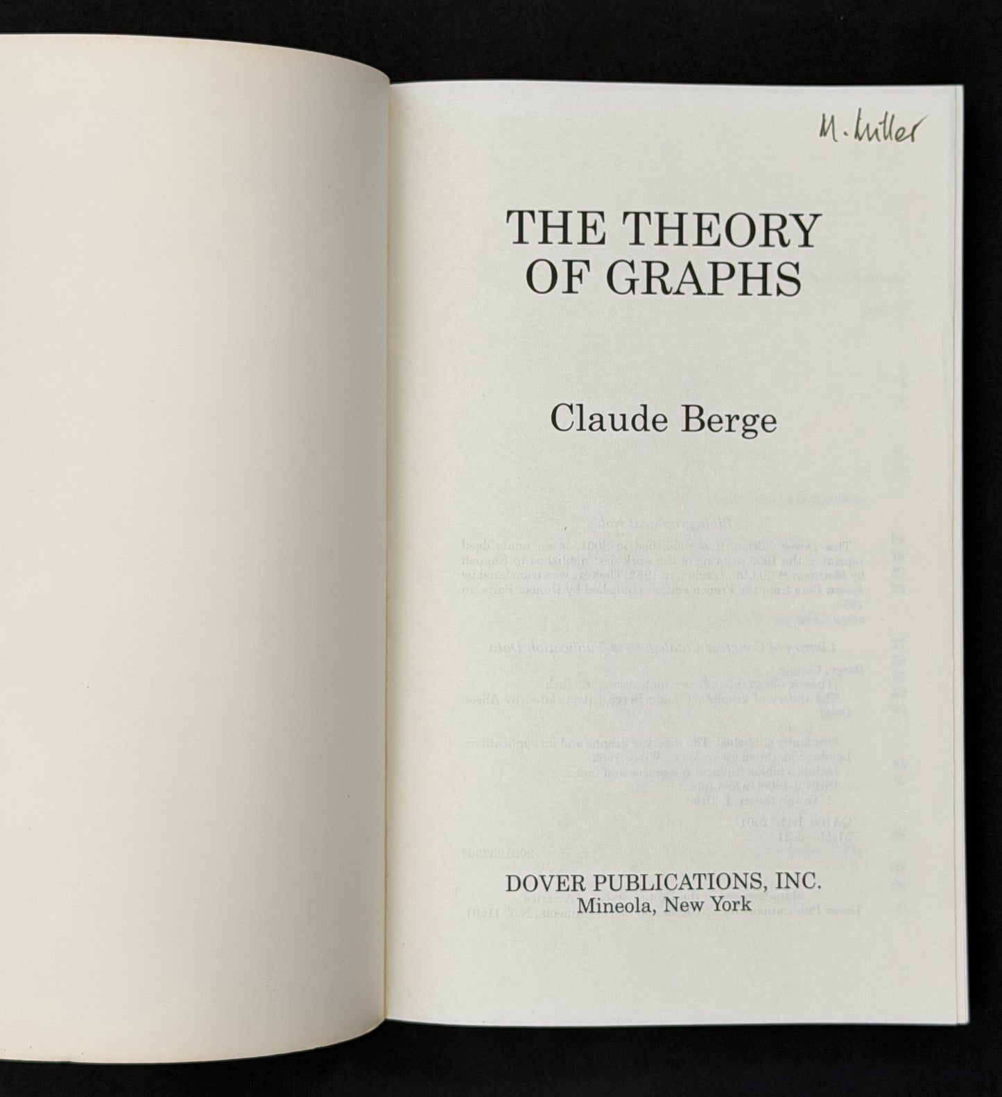 The Theory of Graphs by Claude Berge