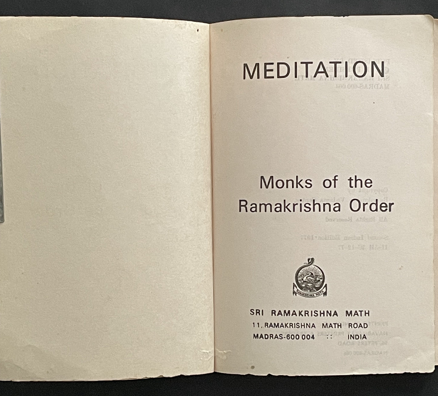 MEDITATION by Monks of the Ramakrishna Order