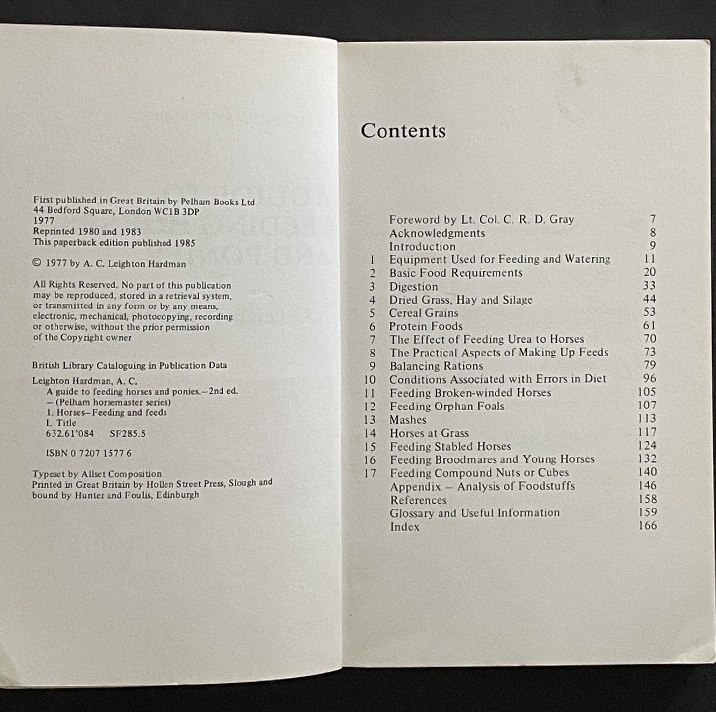 A Guide to Feeding Horses and Ponies by Ann C. Leighton Hardman