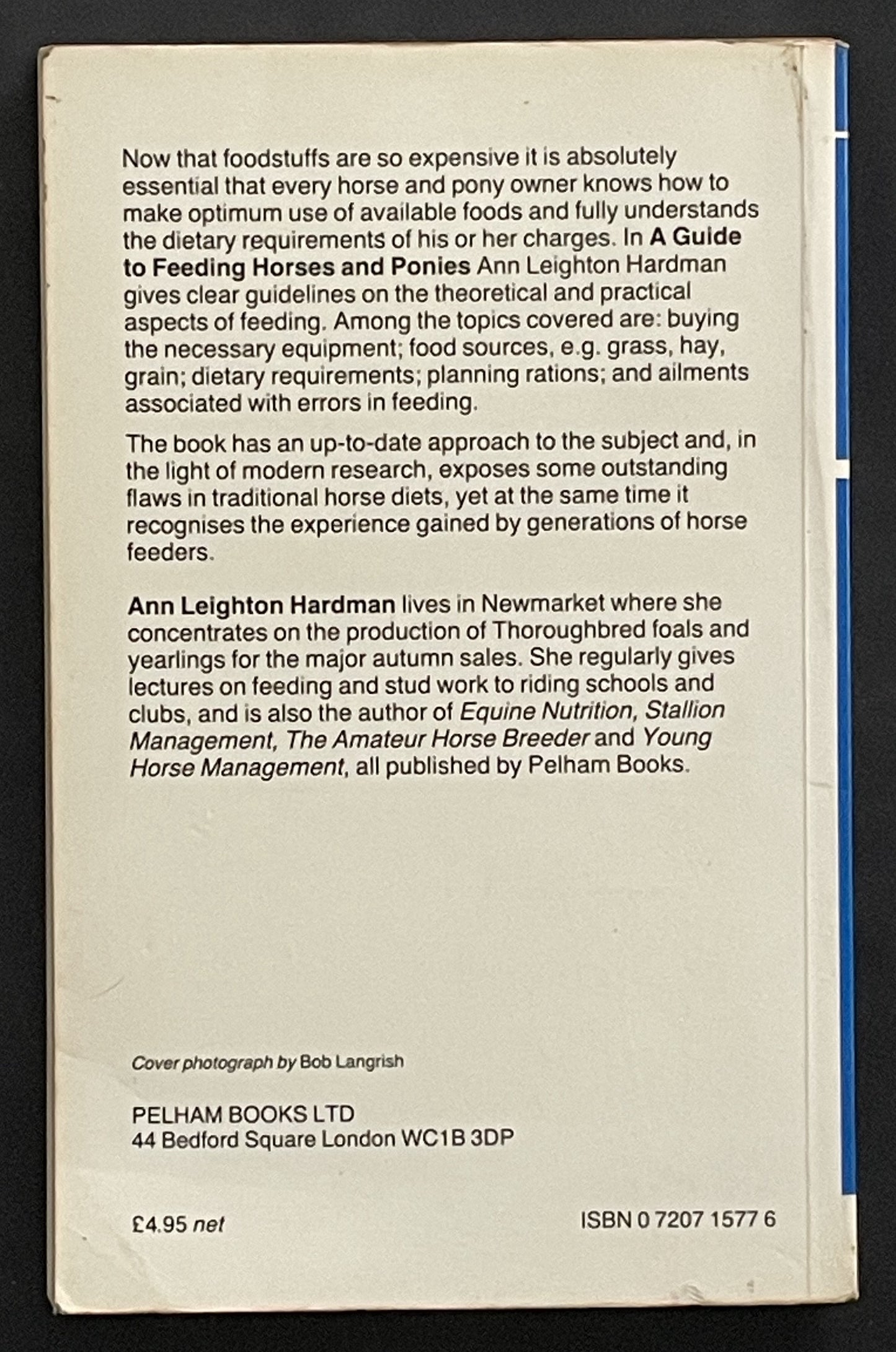 A Guide to Feeding Horses and Ponies by Ann C. Leighton Hardman