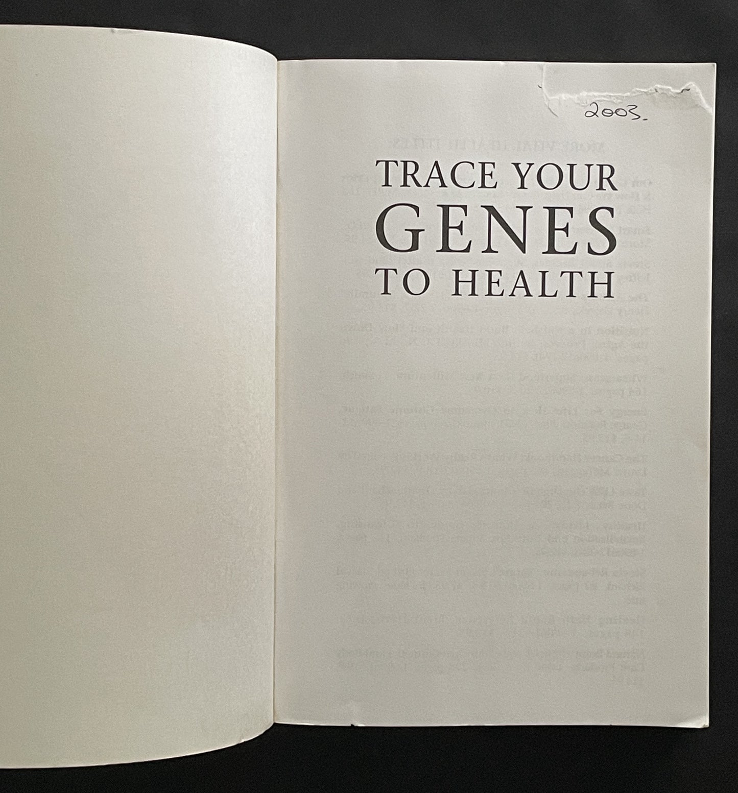 Trace Your Genes to Health by Chris Reading