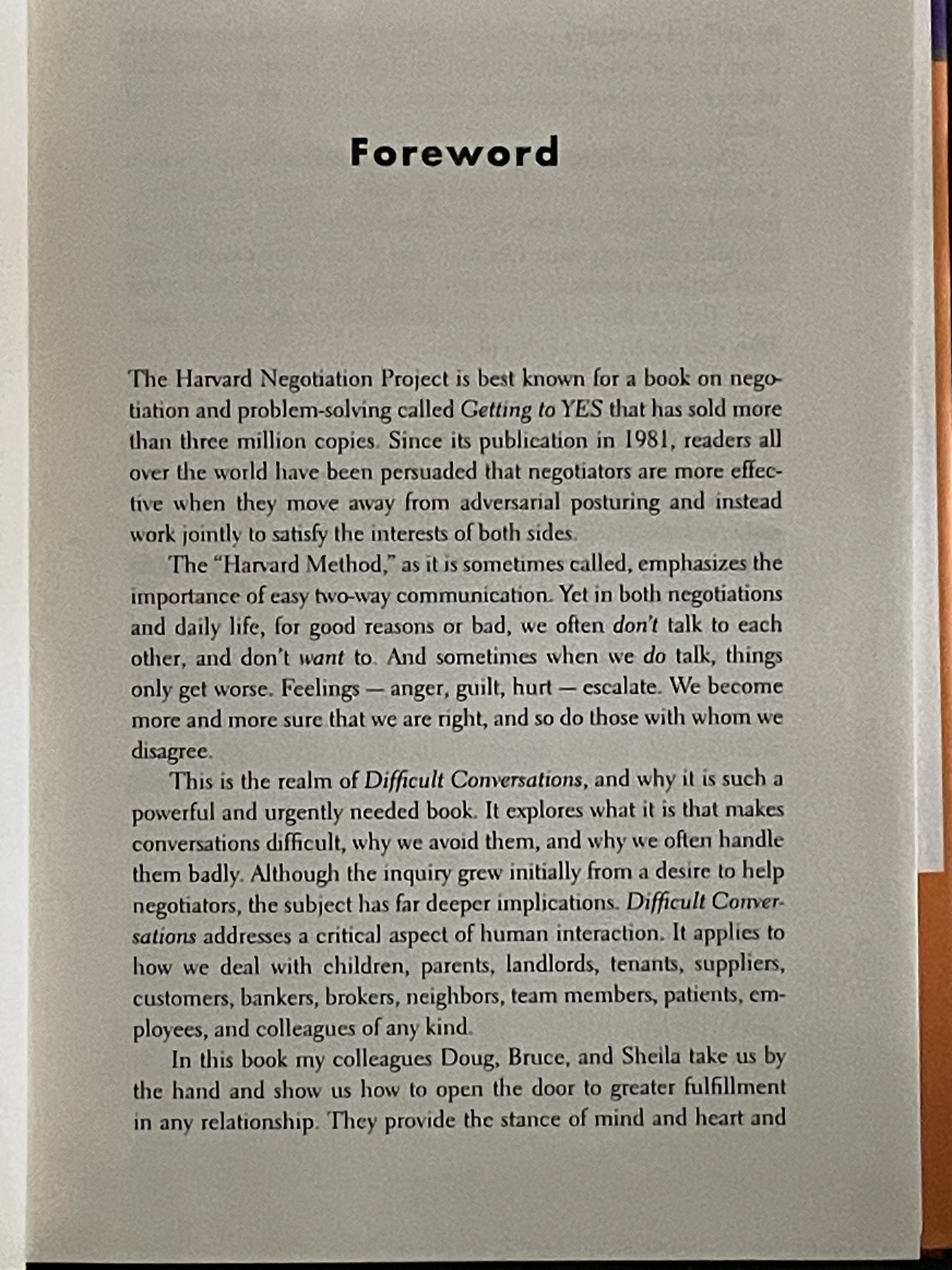 Difficult Conversations by Douglas Stone, Bruce Patton, Sheila Heen