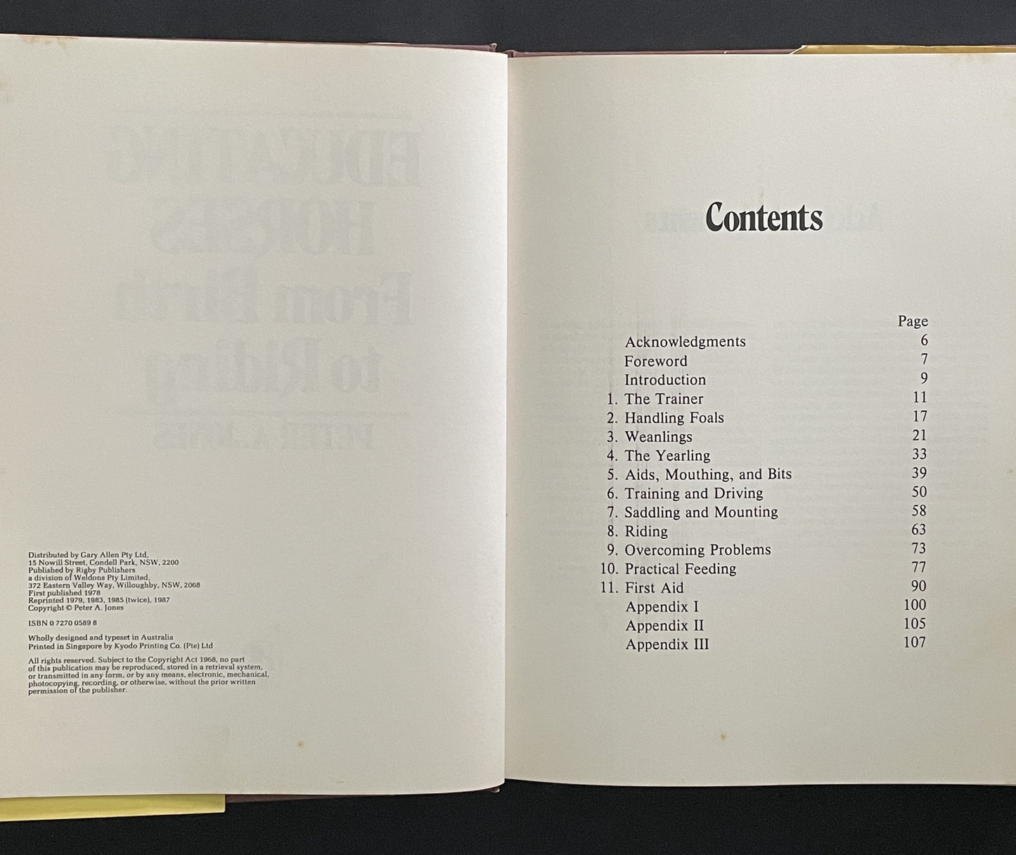 Educating Horses from Birth to Riding by Peter Albert Jones