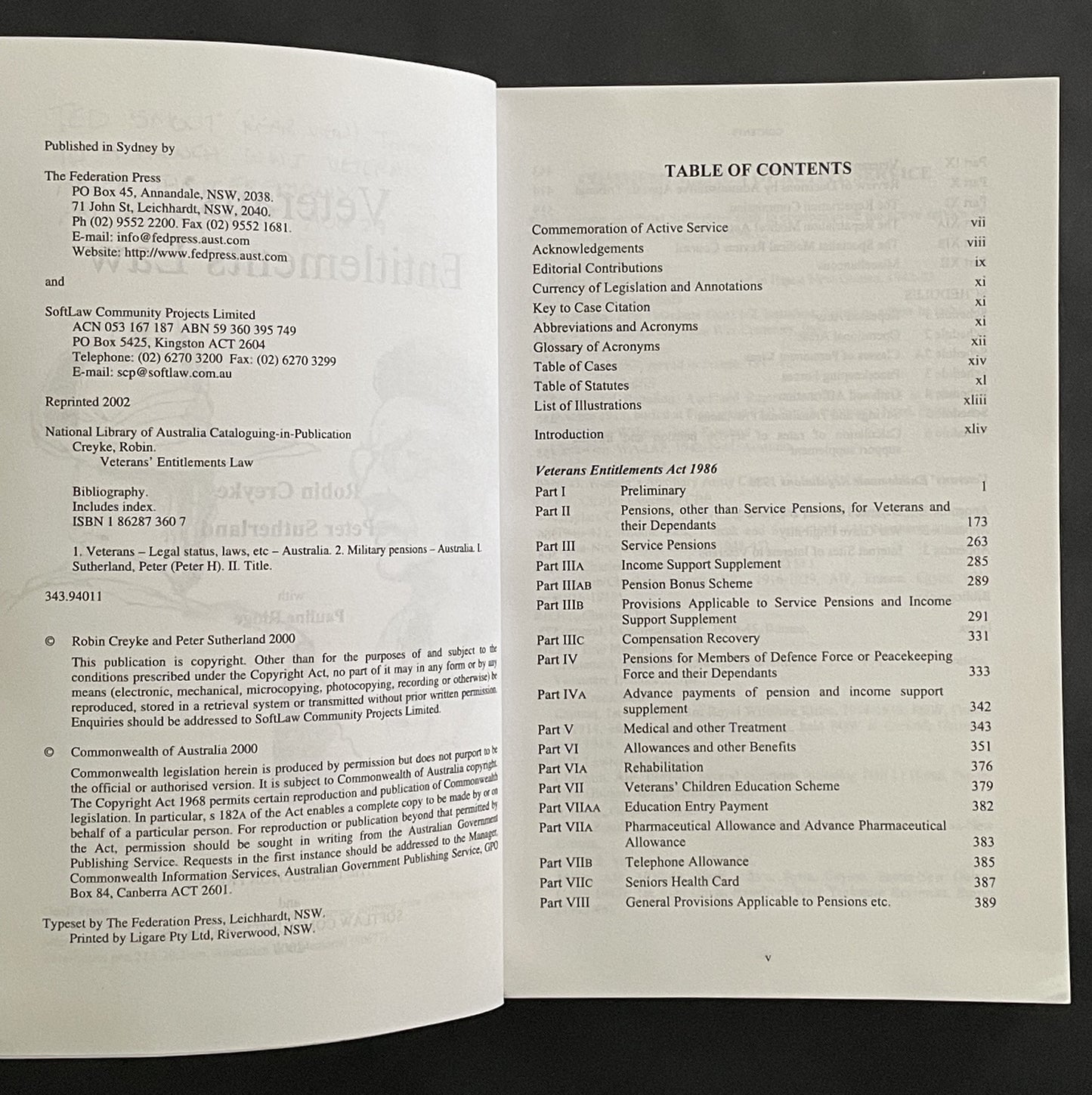 Veterans' Entitlements Law by Robin Creyke, Peter H. Sutherland, Pauline Ridge