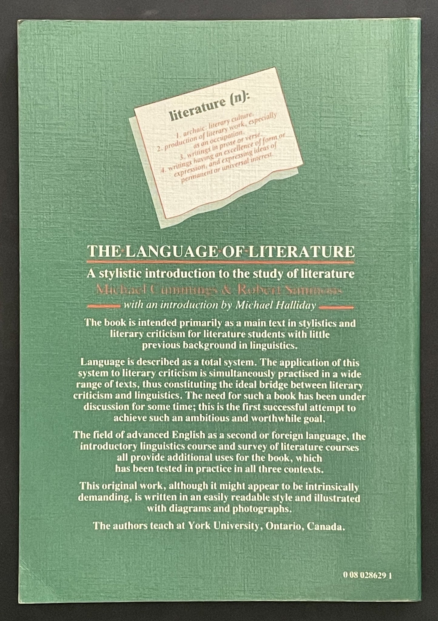 The Language of Literature by Michael Joseph Cummings, Robert E. Simmons