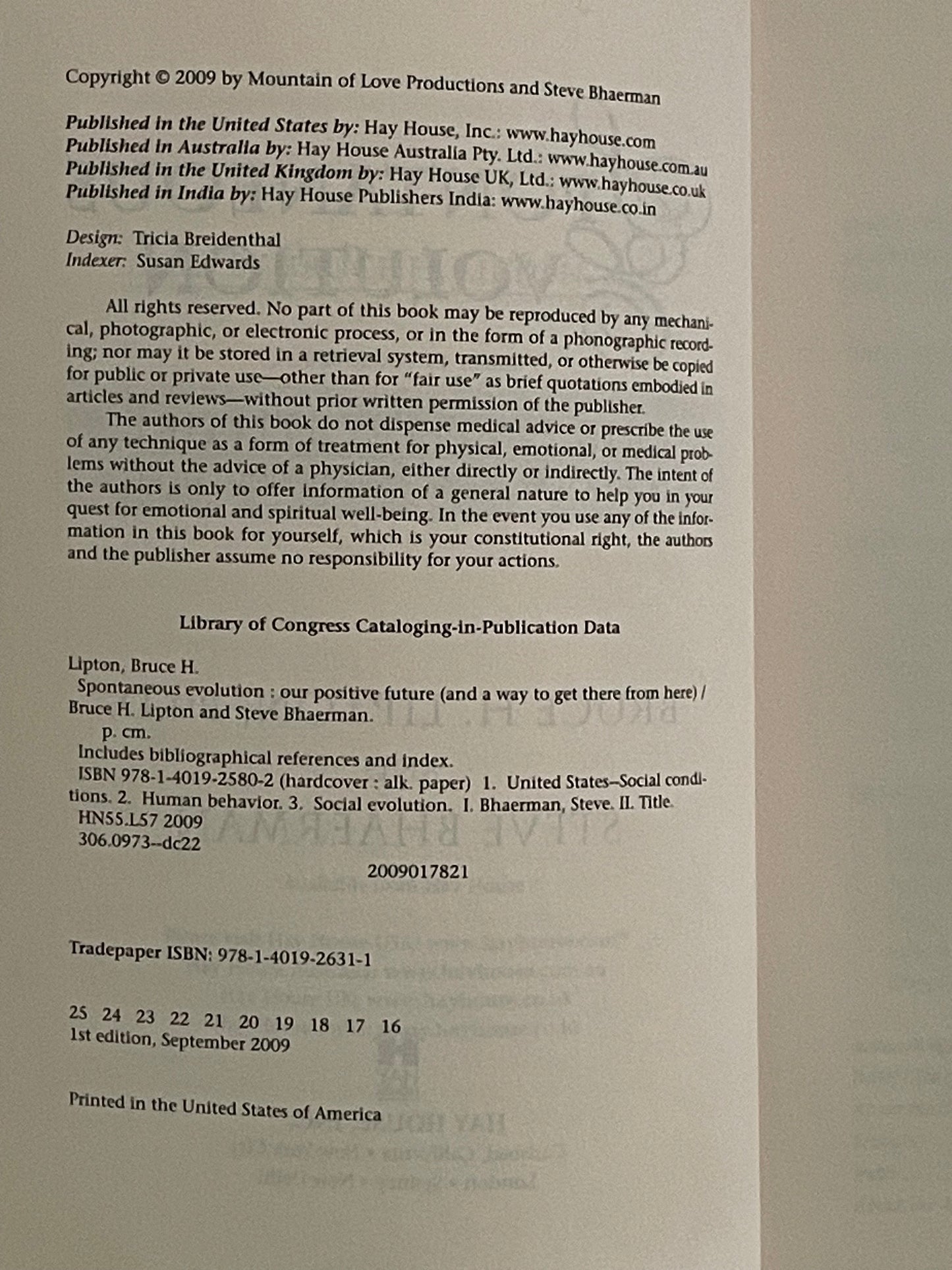 Spontaneous Evolution by Bruce H. Lipton, PHD, Steve Bhaerman