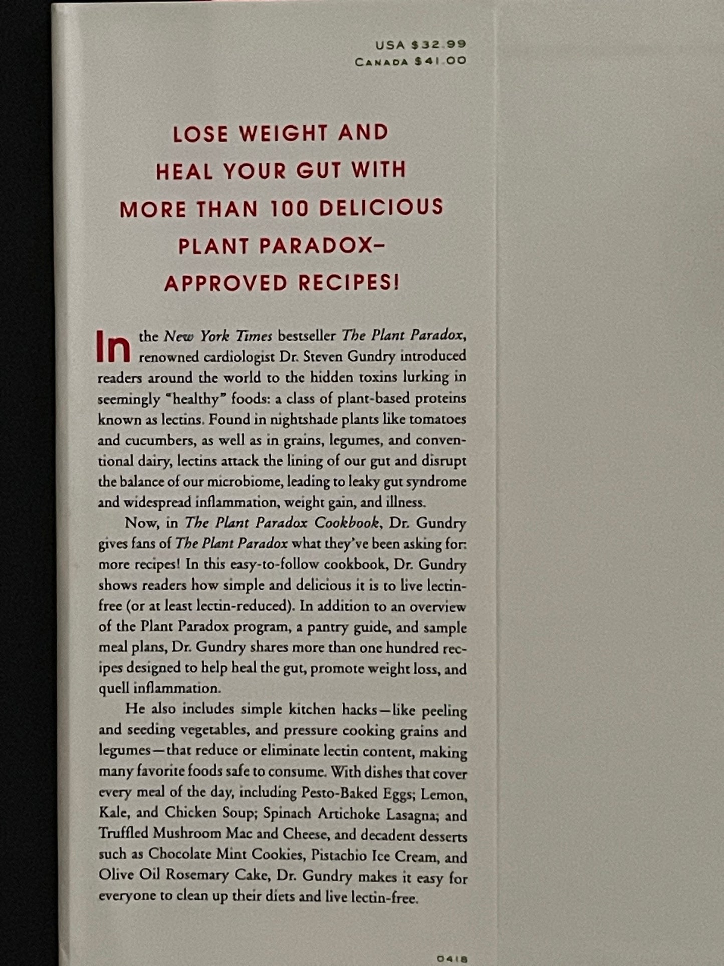 The Plant Paradox Cookbook by Dr. Steven R. Gundry, M.D.