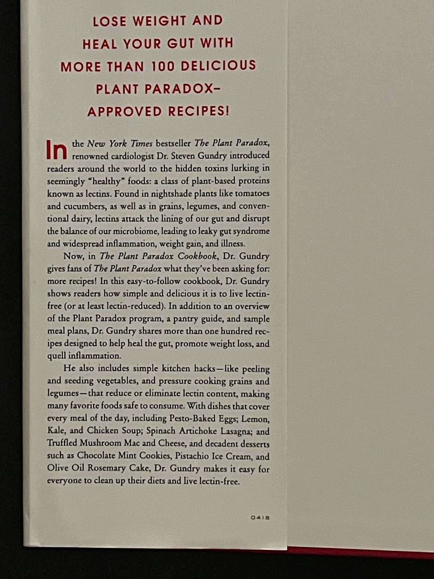 The Plant Paradox Cookbook by Dr. Steven R. Gundry, M.D.