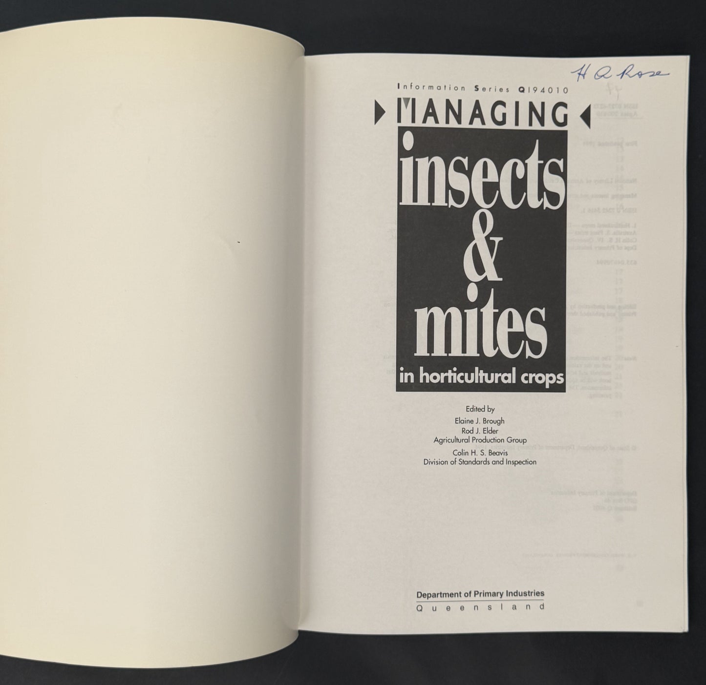 Managing Insects and Mites in Horticultural Crops by Elaine J. Brough et al.