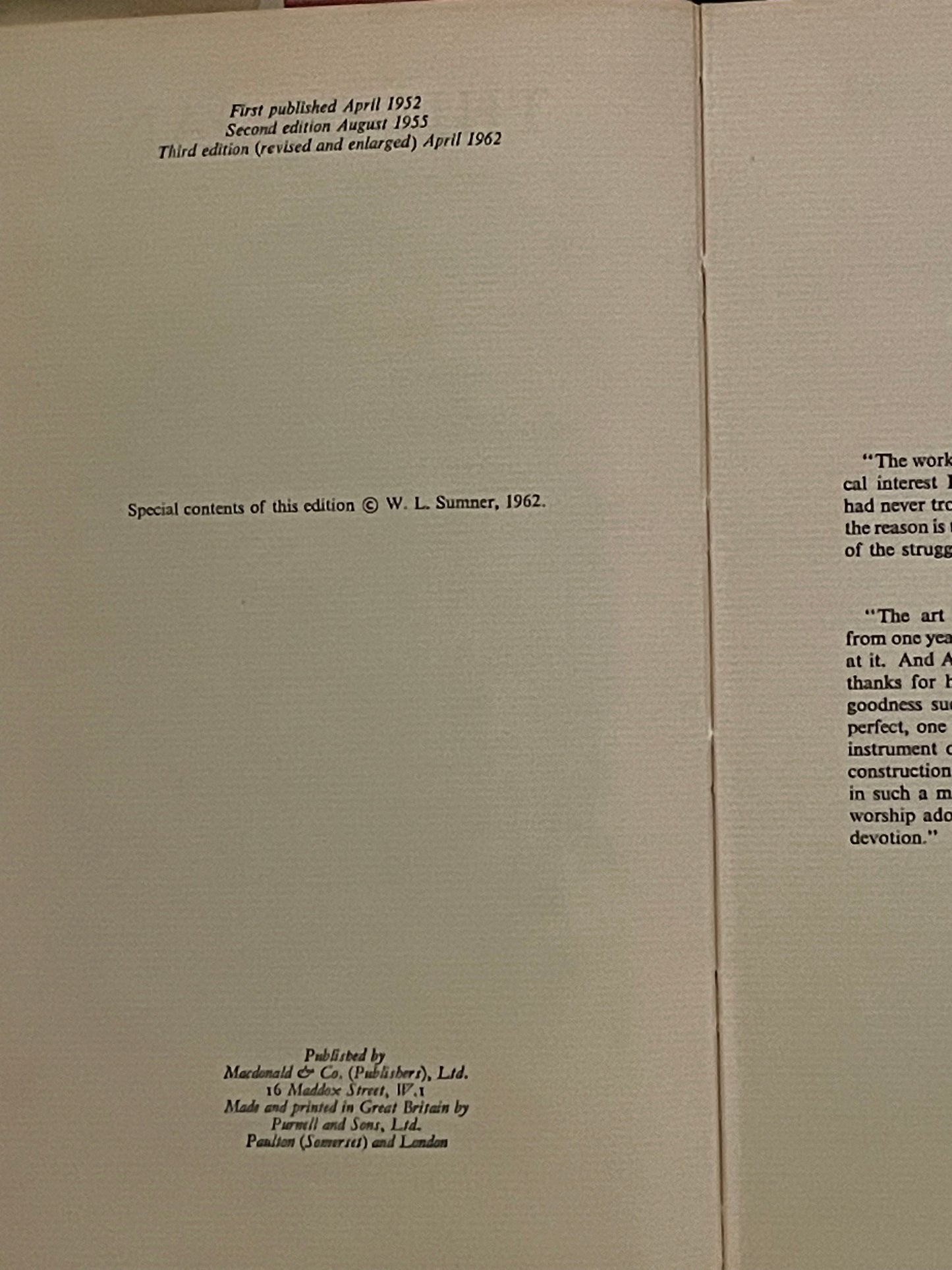 The Organ: Its Evolution, Principles of Construction and Use by William Leslie Sumner