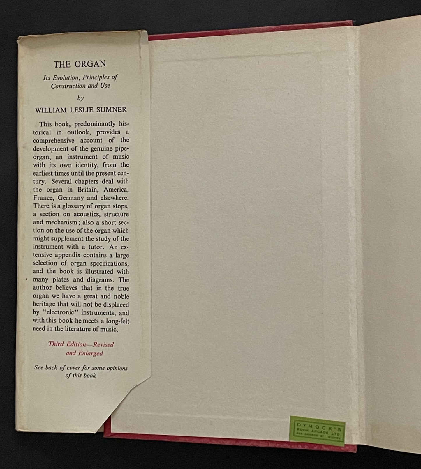 The Organ: Its Evolution, Principles of Construction and Use by William Leslie Sumner