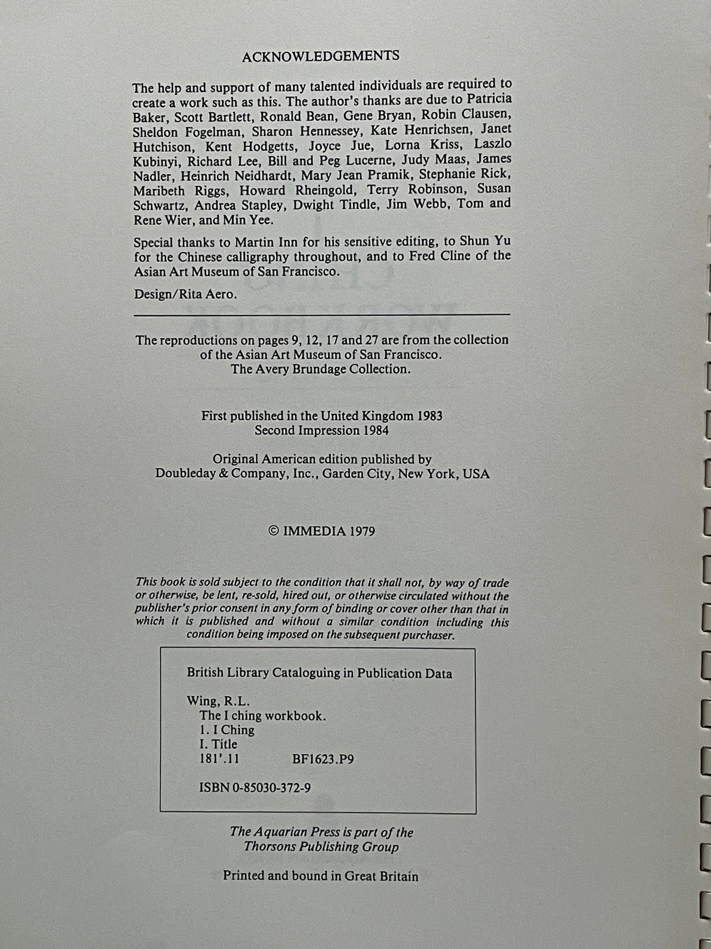 The I Ching Workbook by R. L. Wing