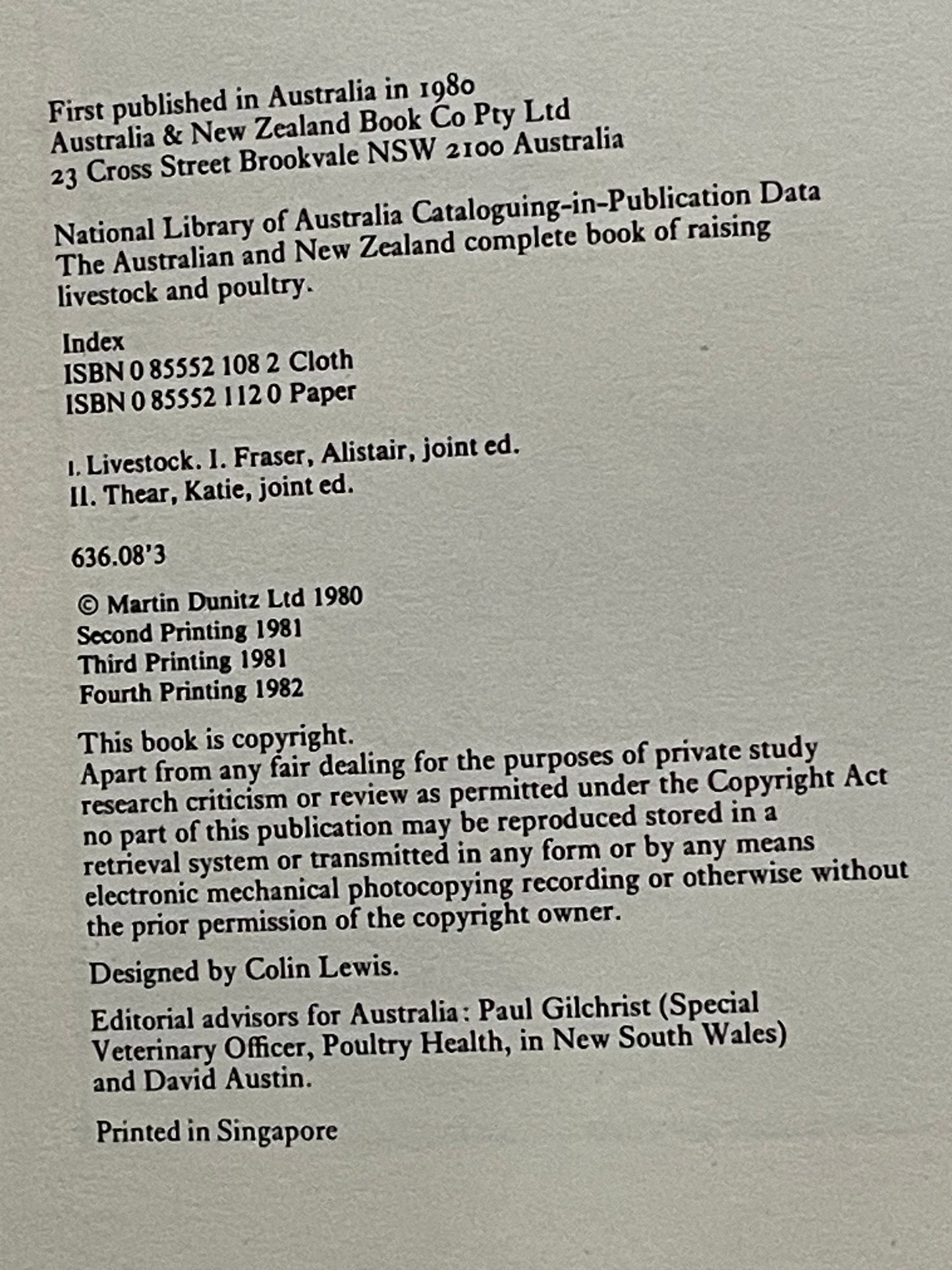 The Australia and New Zealand Complete Book of Raising Livestock and Poultry