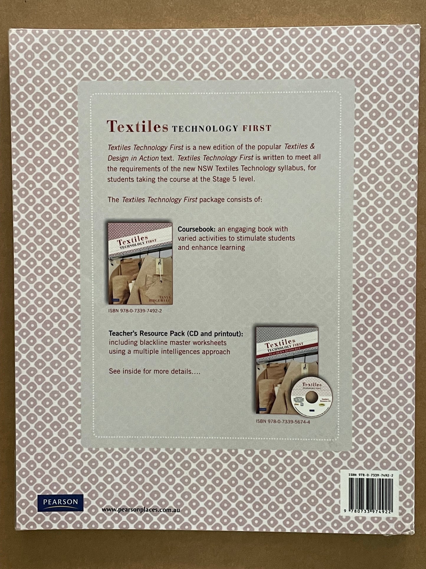 Textiles Technology First (course book) by Tanya Ridgewell, Sullivan