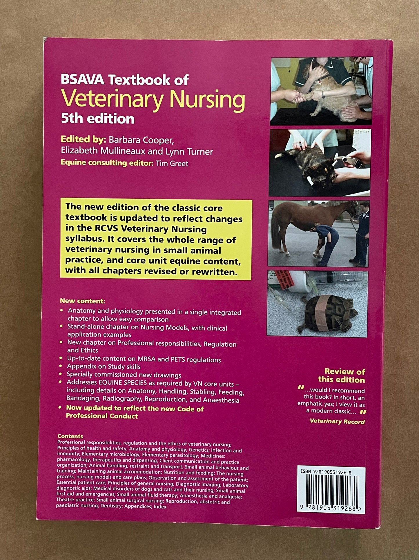 BSAVA Textbook of Veterinary Nursing by Barbara Cooper et al.
