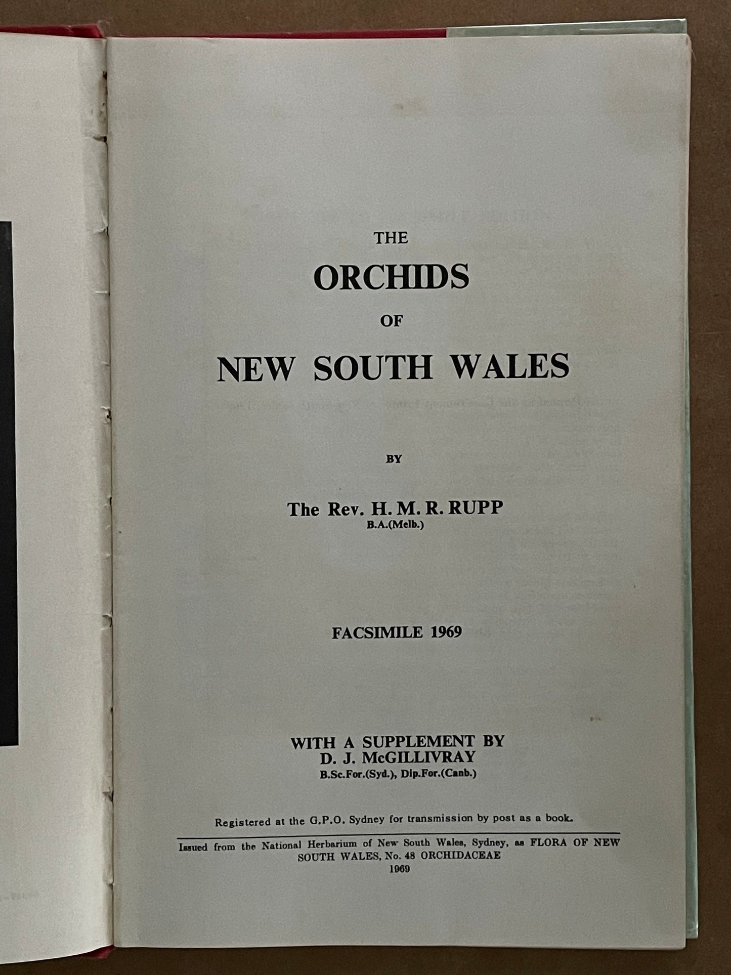 The Orchids of New South Wales by H.M.R. Rupp and D. J. McGillivray