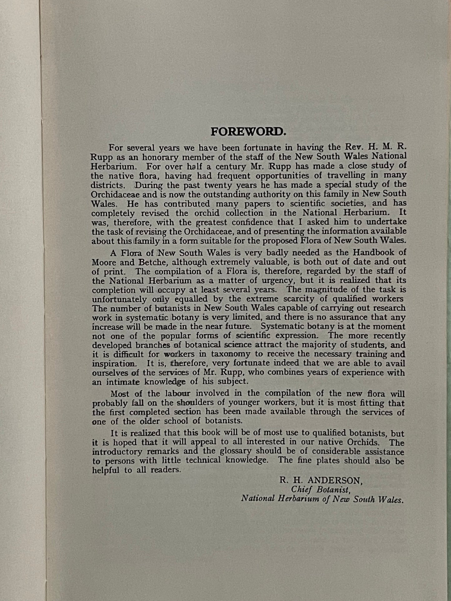 The Orchids of New South Wales by H.M.R. Rupp and D. J. McGillivray