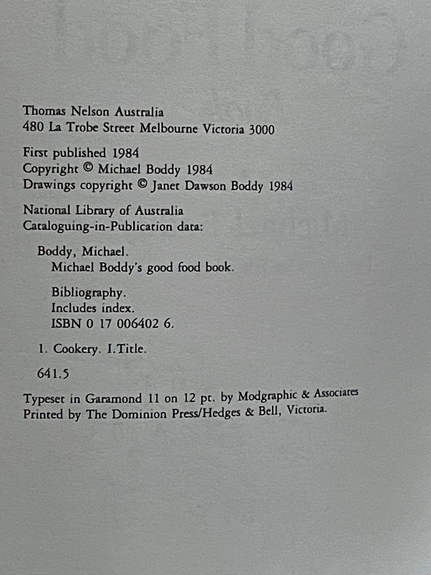 Michael Boddy's Good Food Book by Michael Boddy