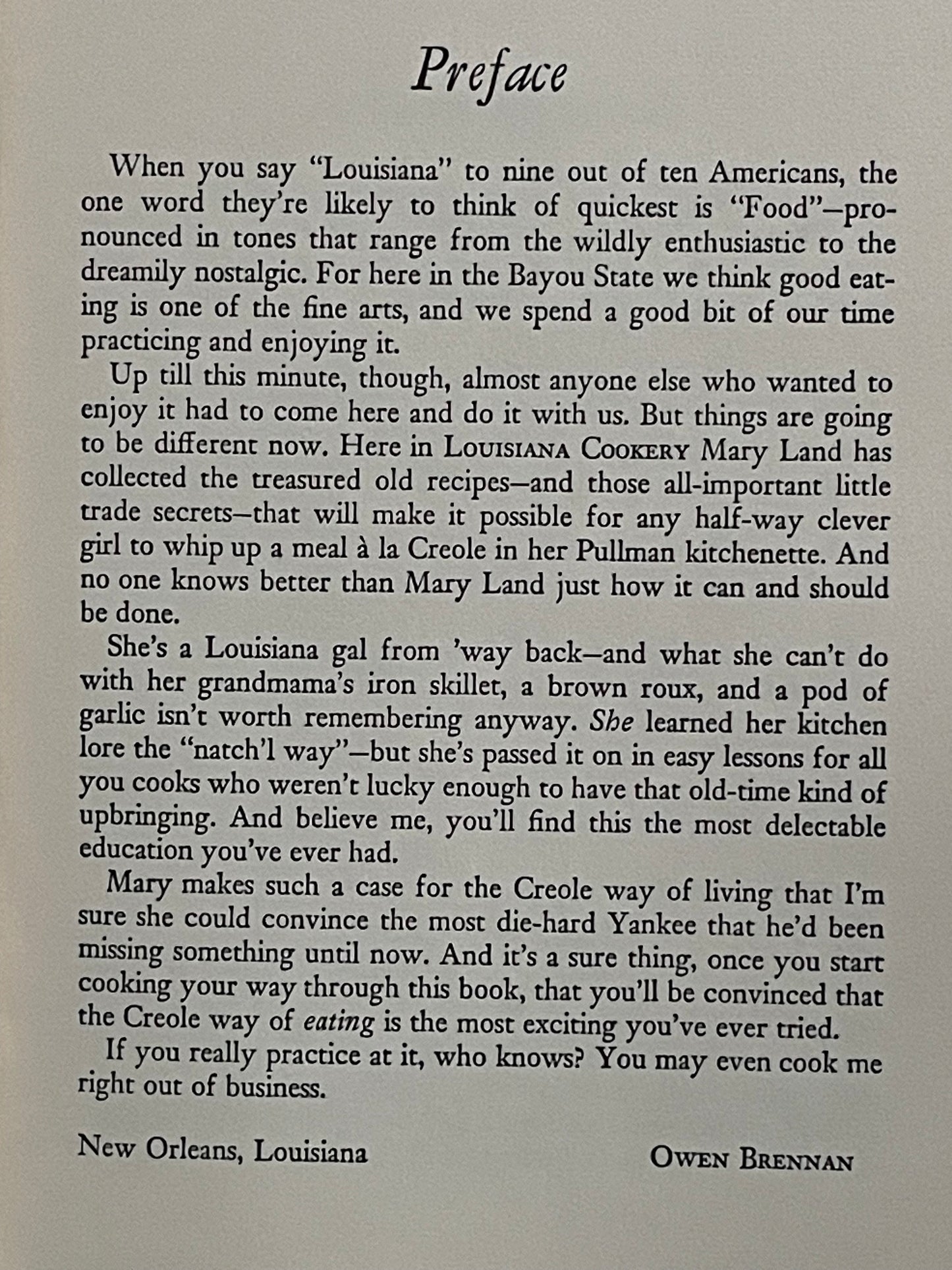 Mary Land's Louisiana Cookery