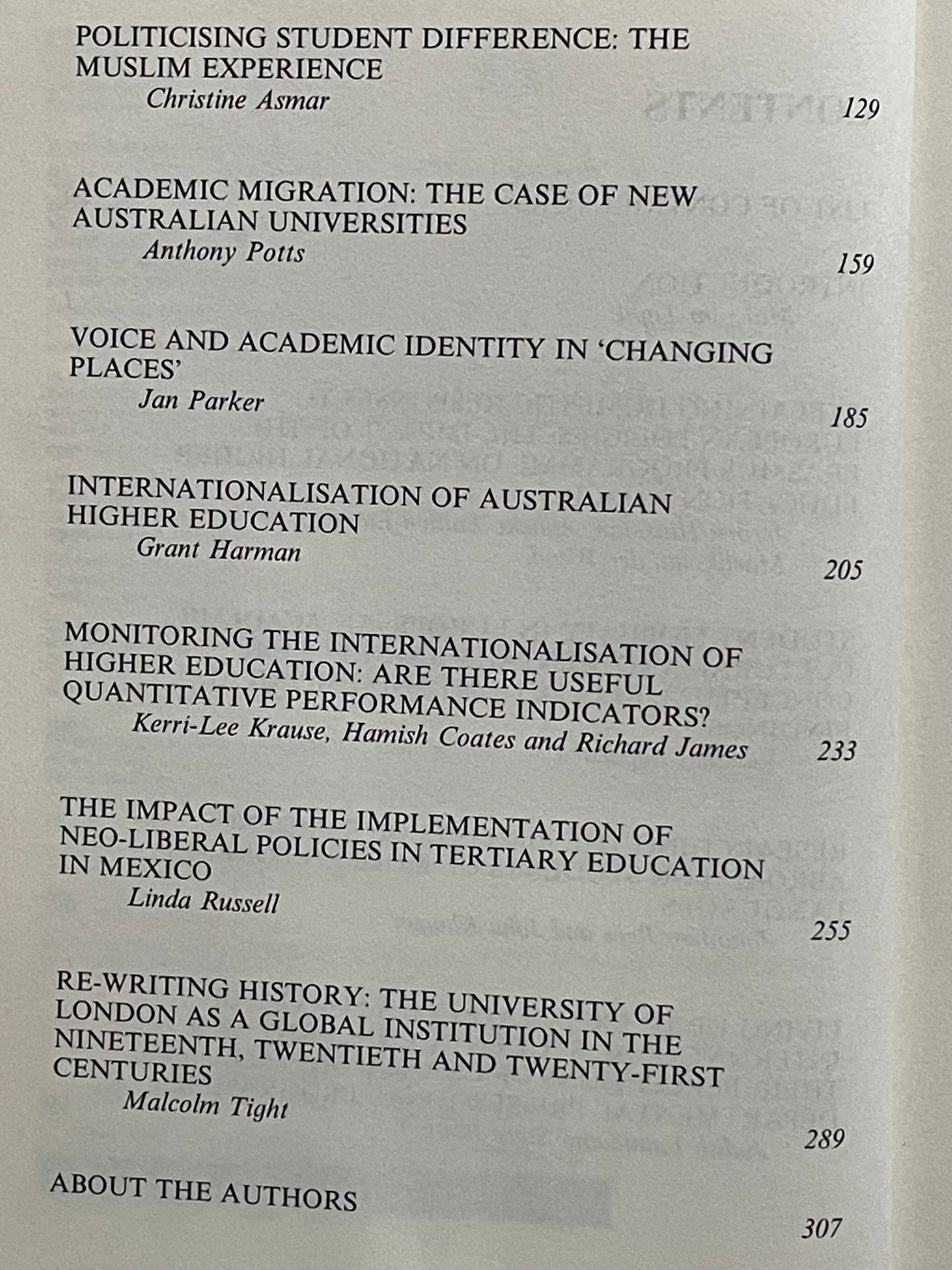 International Perspectives on Higher Education edited by Malcolm Tight