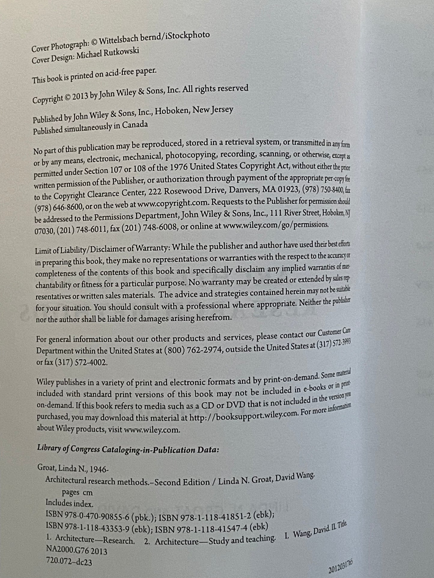 Architectural Research Methods by Linda N. Groat, David Wang