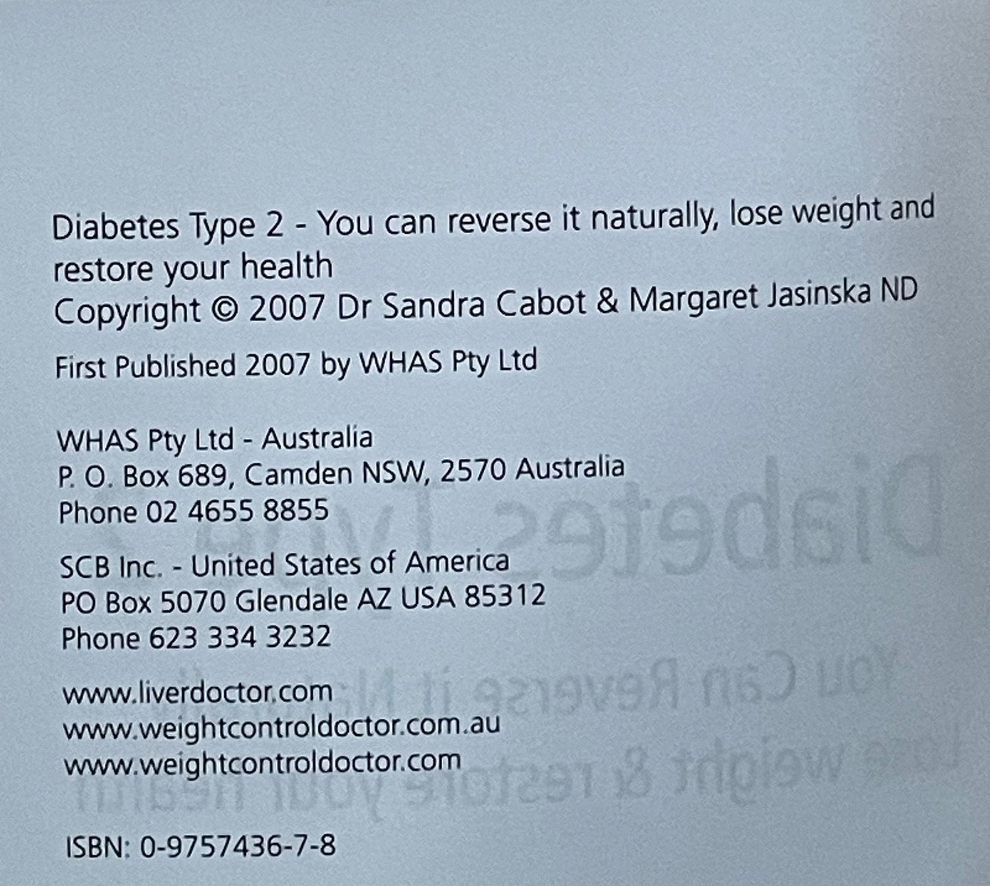 Diabetes Type 2 by Dr Sandra Cabot M D, Sandra Cabot, Margaret Jasinska ND