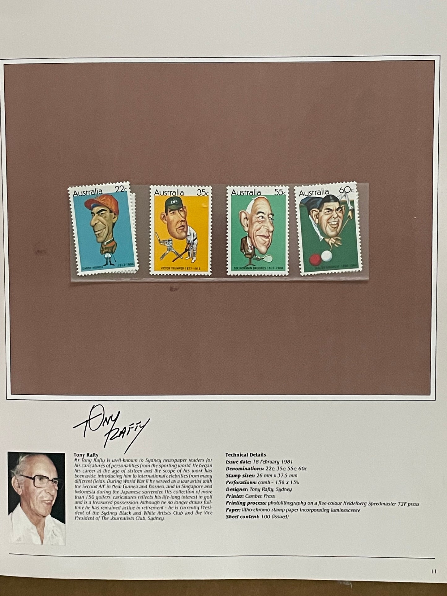 The Collection of 1981 Australian Stamps by Australia Post Graphic Design Section