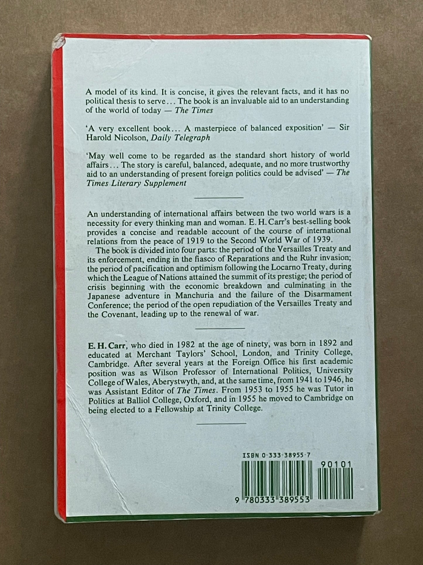 International Relations Between the Two World Wars, 1919–1939 by E.H. Carr