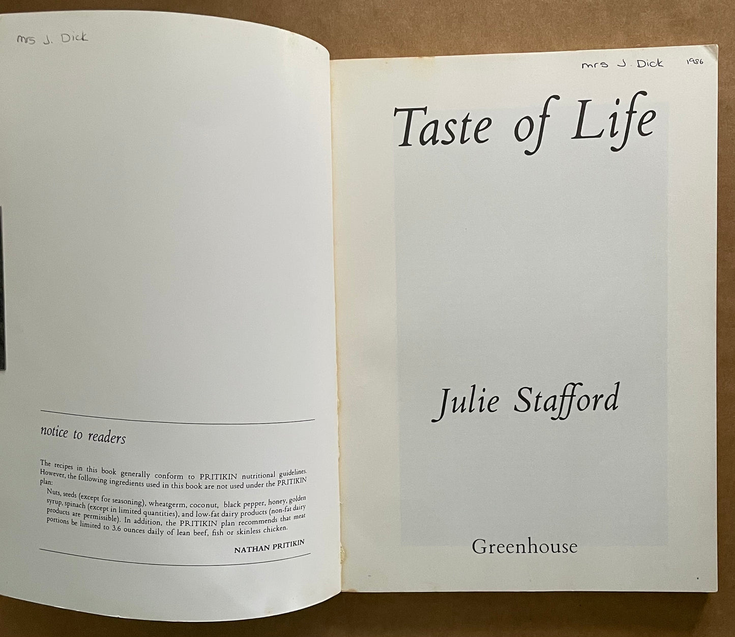 Taste of Life by Julie Stafford