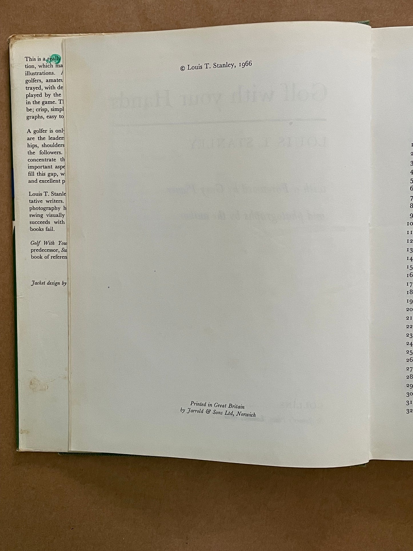 Golf with your Hands by Louis T. Stanley