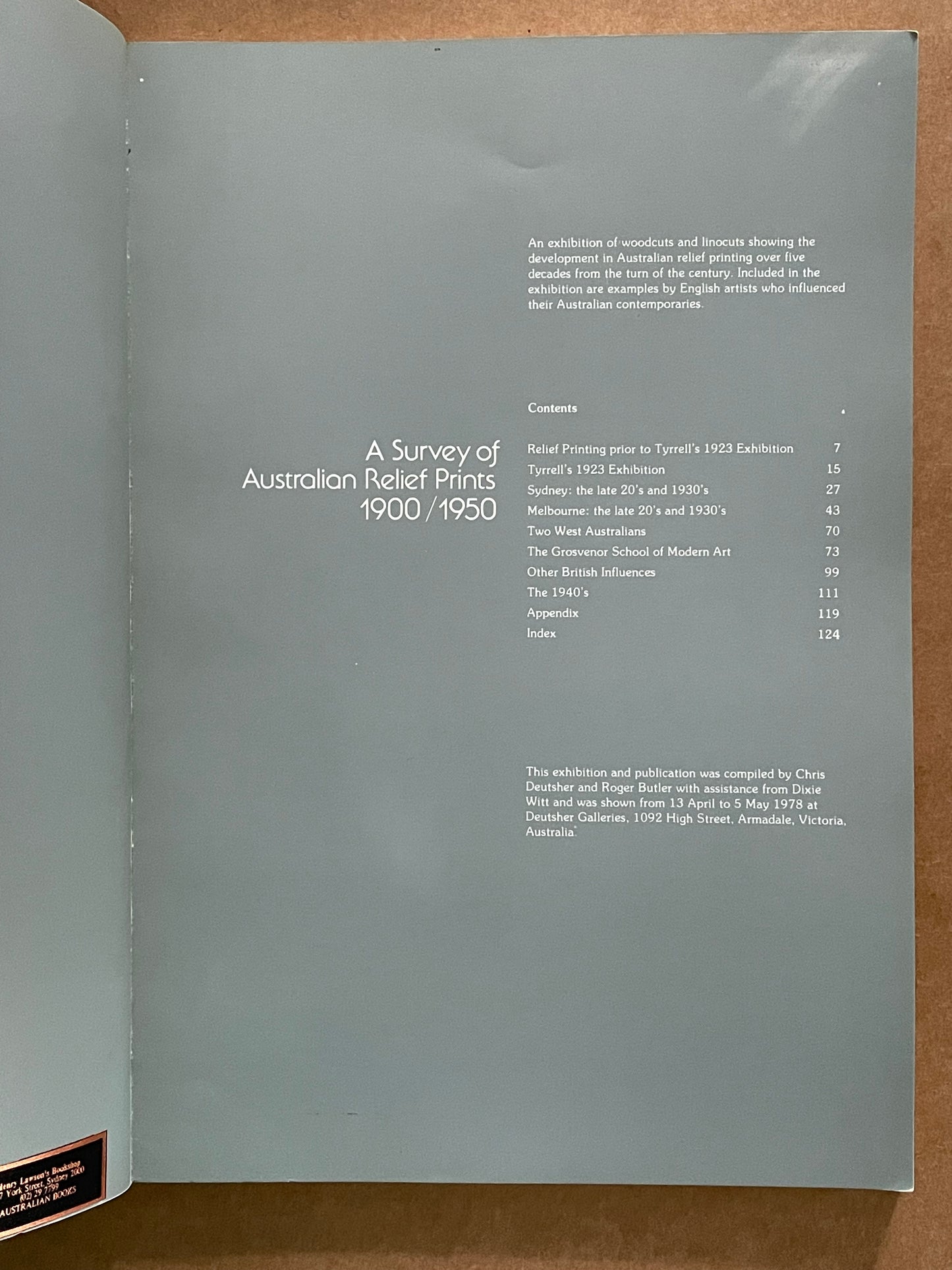 A Survey of Australian Relief Prints, 1900/1950 by Deutsher Galleries et al.