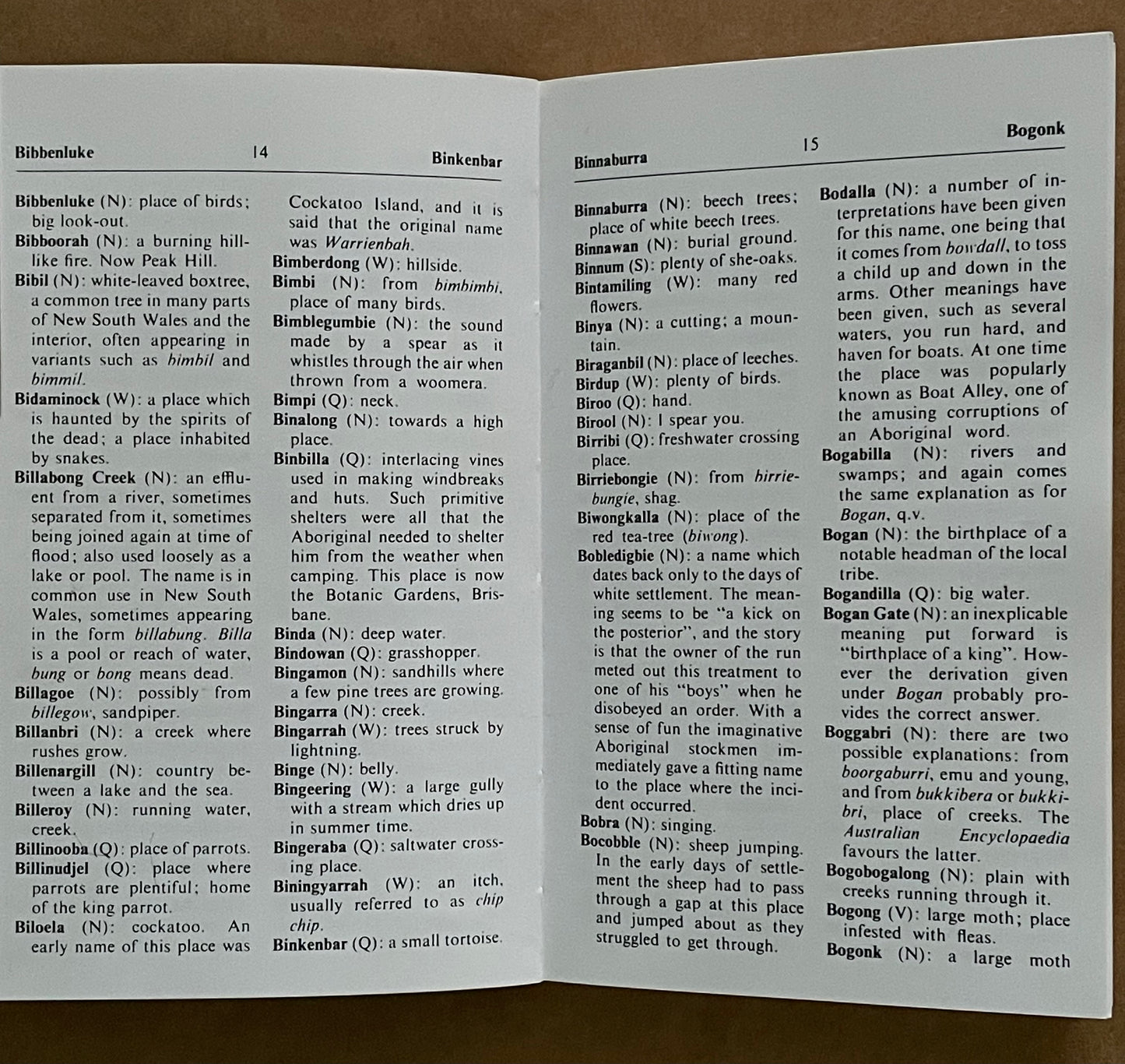 Aboriginal Place Names and Their Meanings