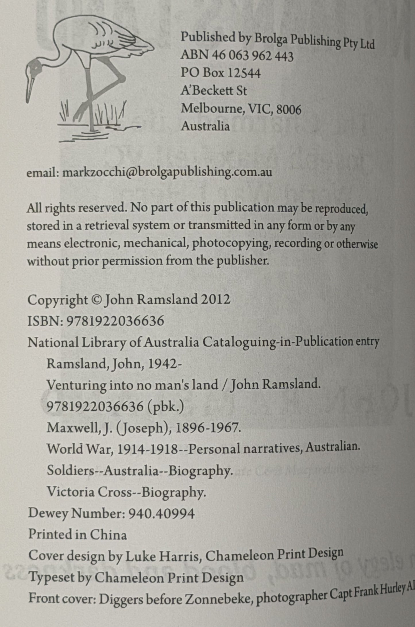 Venturing into No Man's Land by John Ramsland