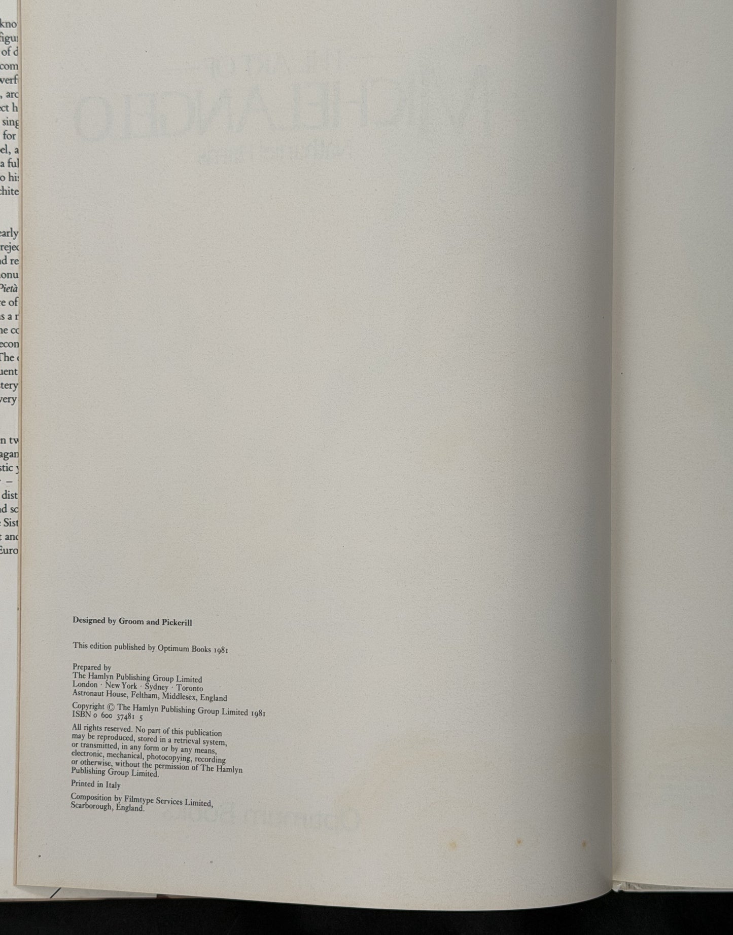 The Art of Michelangelo by Nathaniel Harris