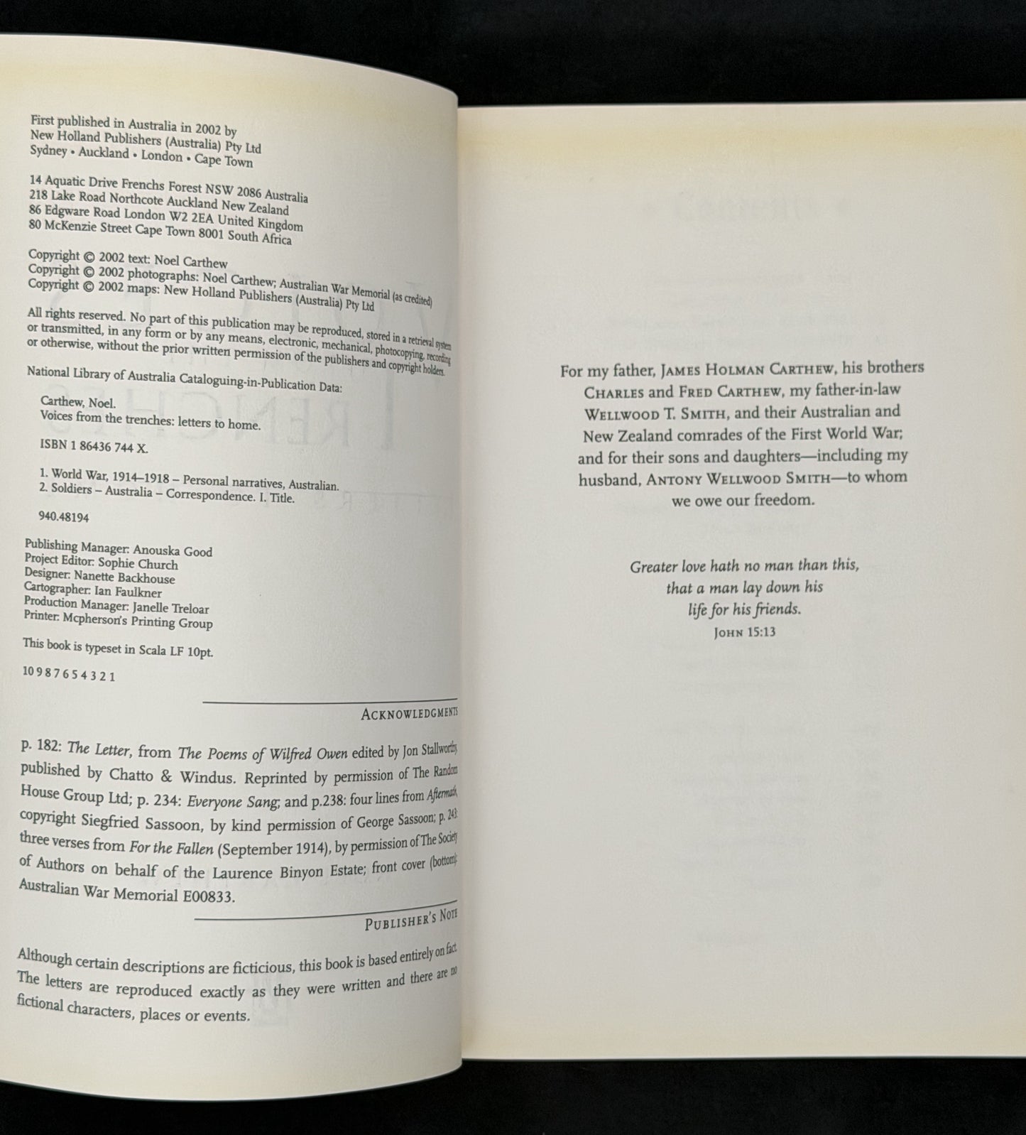 Voices from the Trenches by Noel Carthew