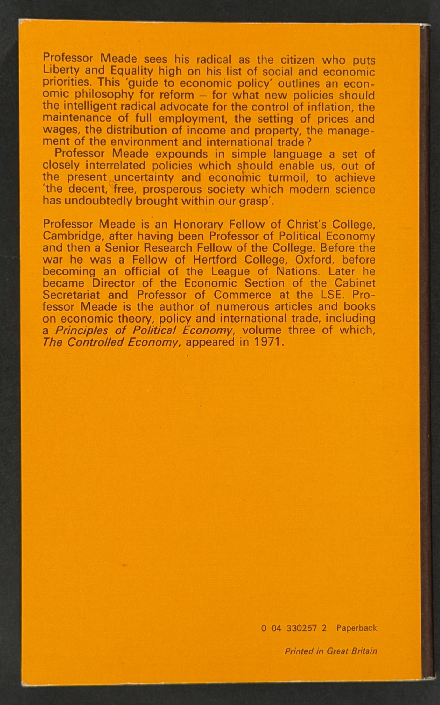 The Intelligent Radical's Guide to Economic Policy by James Edward Meade